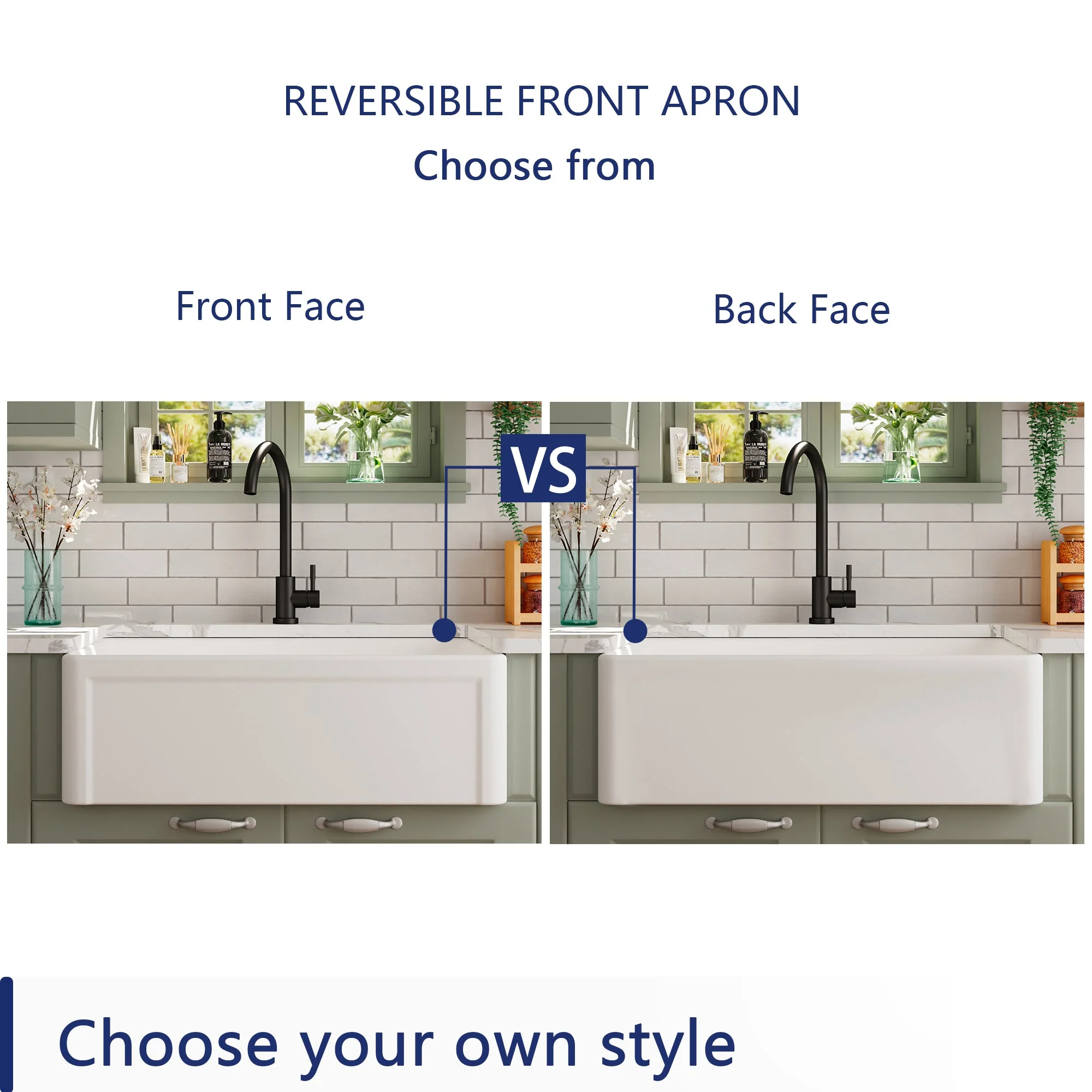 DeerValley DV-1K016 Farmhouse Kitchen Sinks 30-Inch Reversible Deep Bowl - Image 14