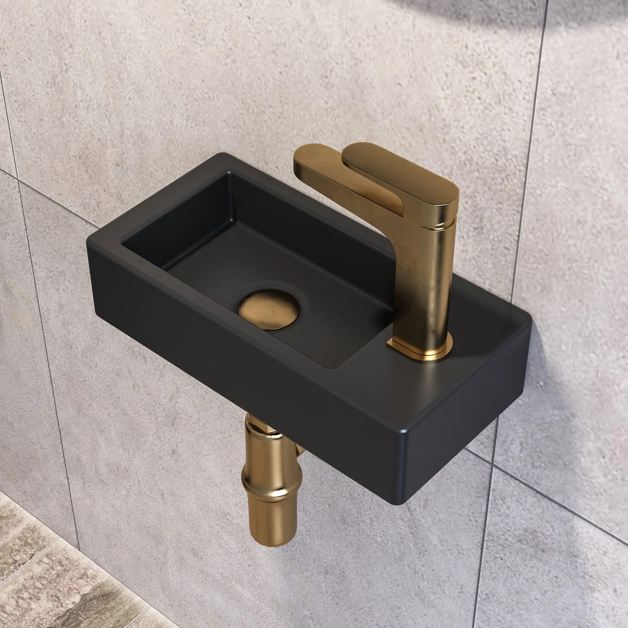 LIBERTY 14" Rectangular Wall-Mount Bathroom Sink, Space-saving - Image 12