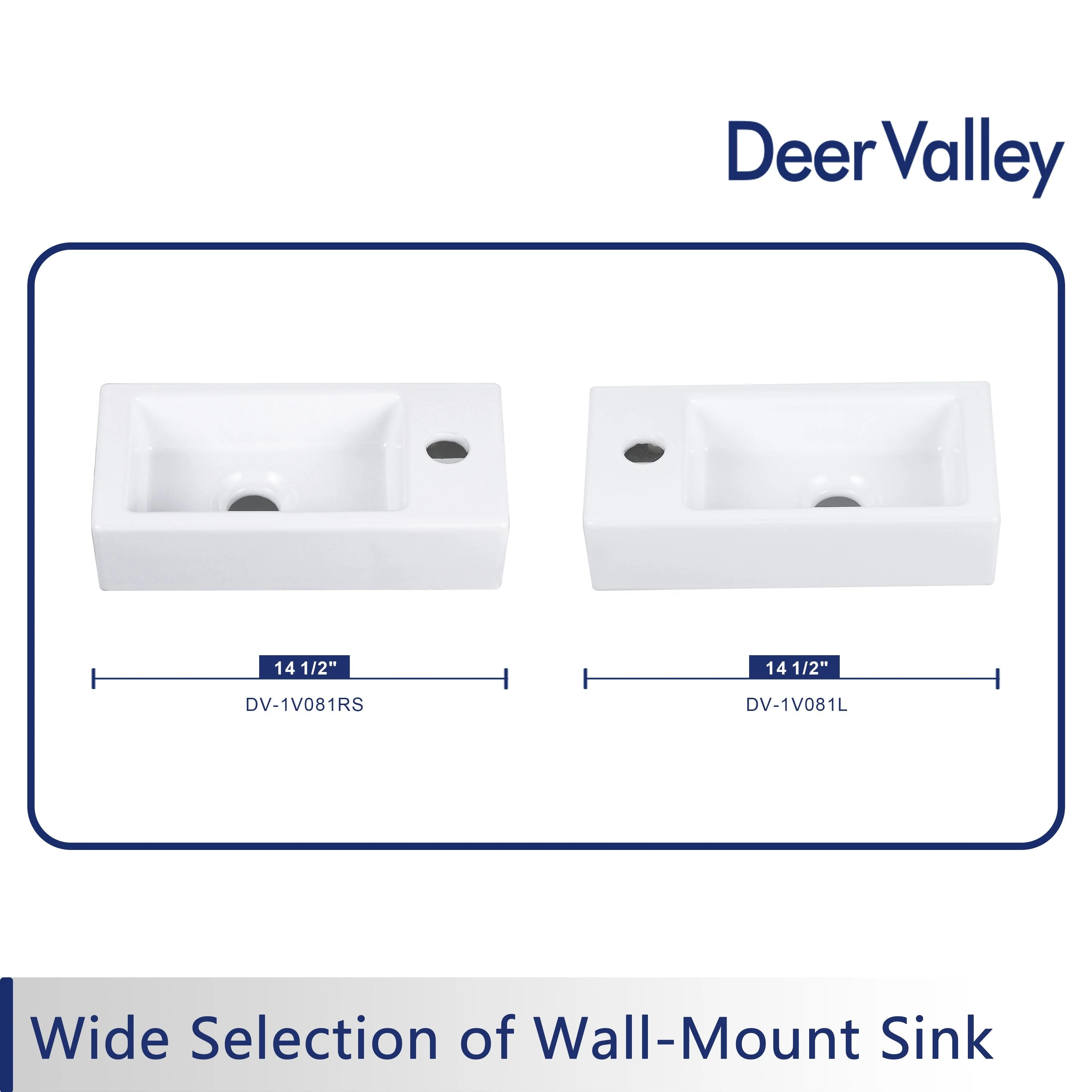 LIBERTY 14" Rectangular Wall-Mount Bathroom Sink, Space-saving - Image 9