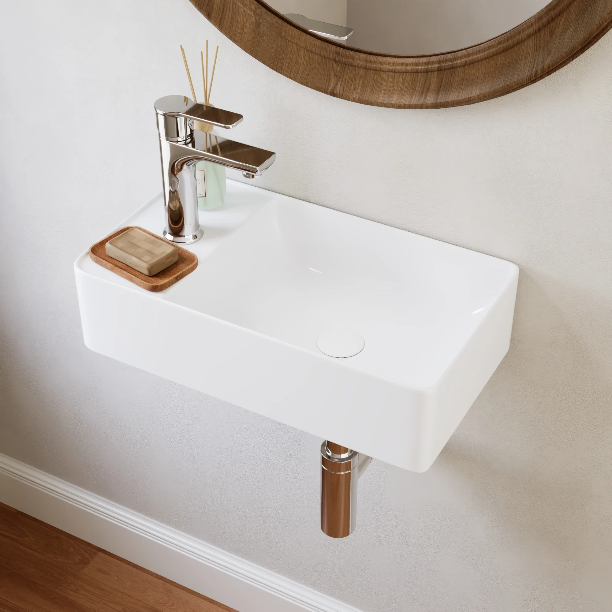 DeerValley DV-1V081L Wall Mounted Sinks Glossy Ceramic Wall Faucet Ready - Image 18