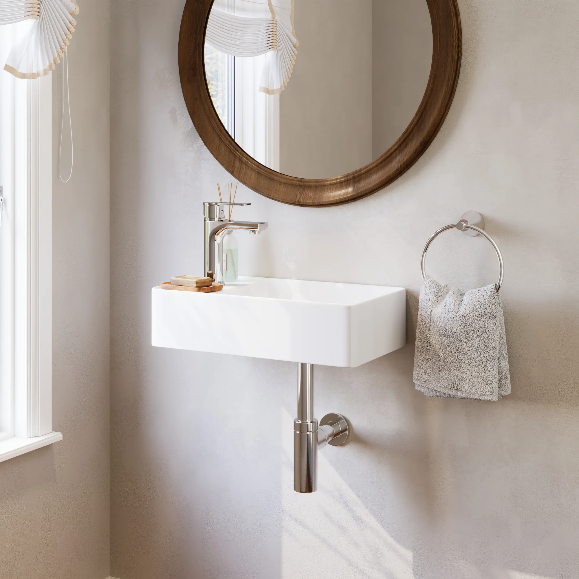 DeerValley DV-1V081L Wall Mounted Sinks Glossy Ceramic Wall Faucet Ready - Image 19