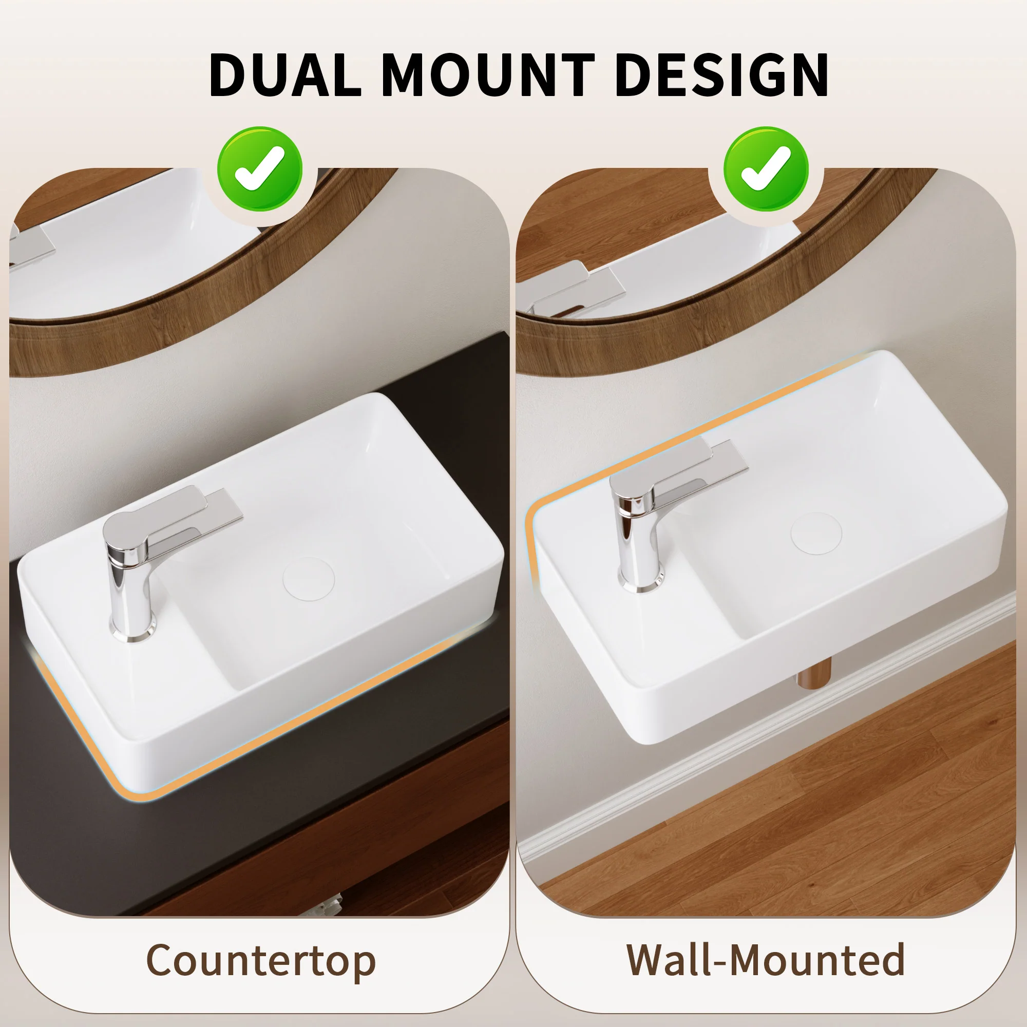 DeerValley DV-1V081L Wall Mounted Sinks Glossy Ceramic Wall Faucet Ready - Image 21