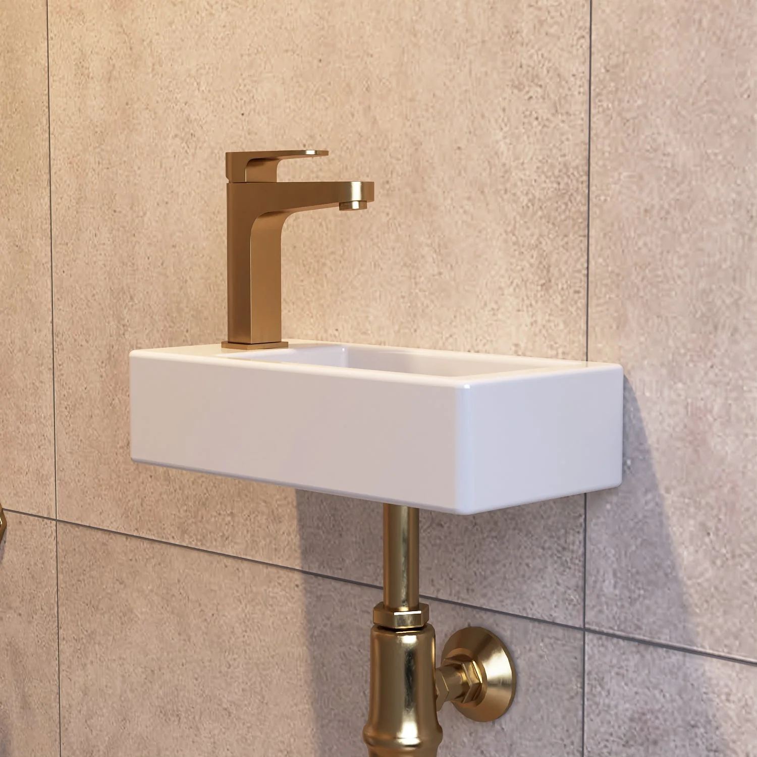 DeerValley DV-1V081L Wall Mounted Sinks Glossy Ceramic Wall Faucet Ready - Image 6