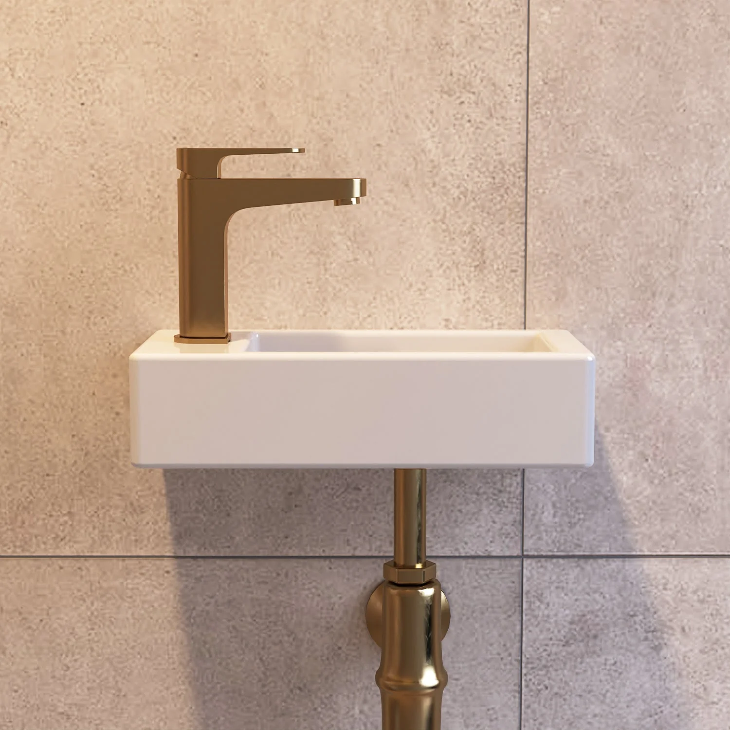 DeerValley DV-1V081L Wall Mounted Sinks Glossy Ceramic Wall Faucet Ready - Image 9