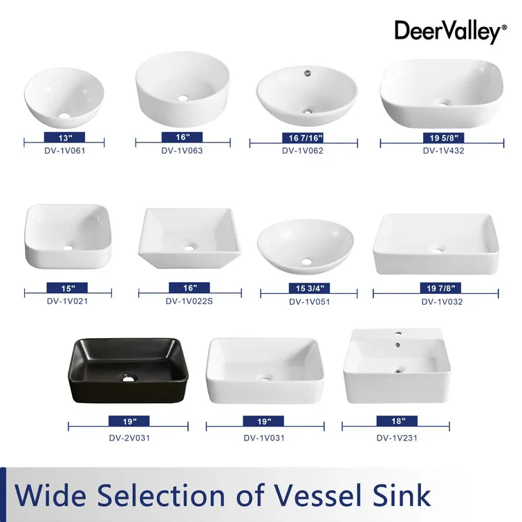 DeerValley DV-1V031 Vessel Sinks Durable Ceramic Easy Install Scratch-Resistant - Image 16