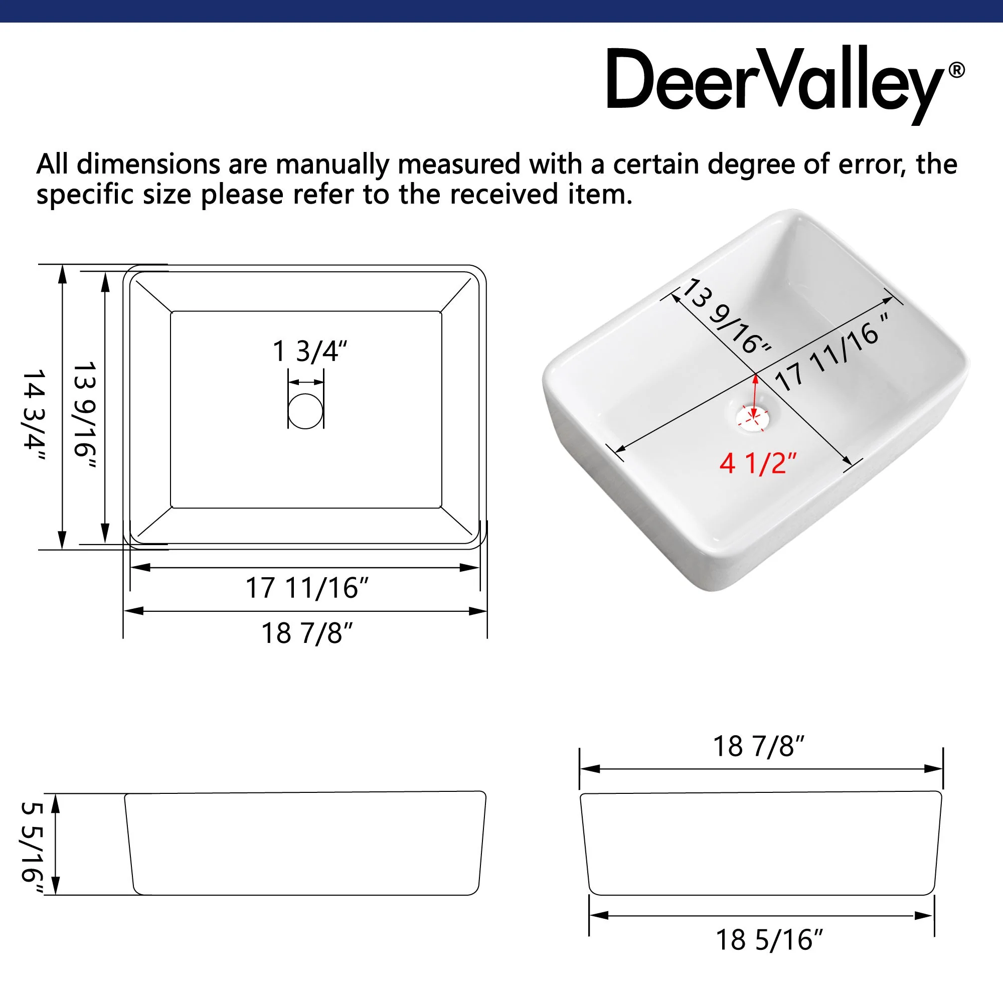 DeerValley DV-1V031 Vessel Sinks Durable Ceramic Easy Install Scratch-Resistant - Image 8