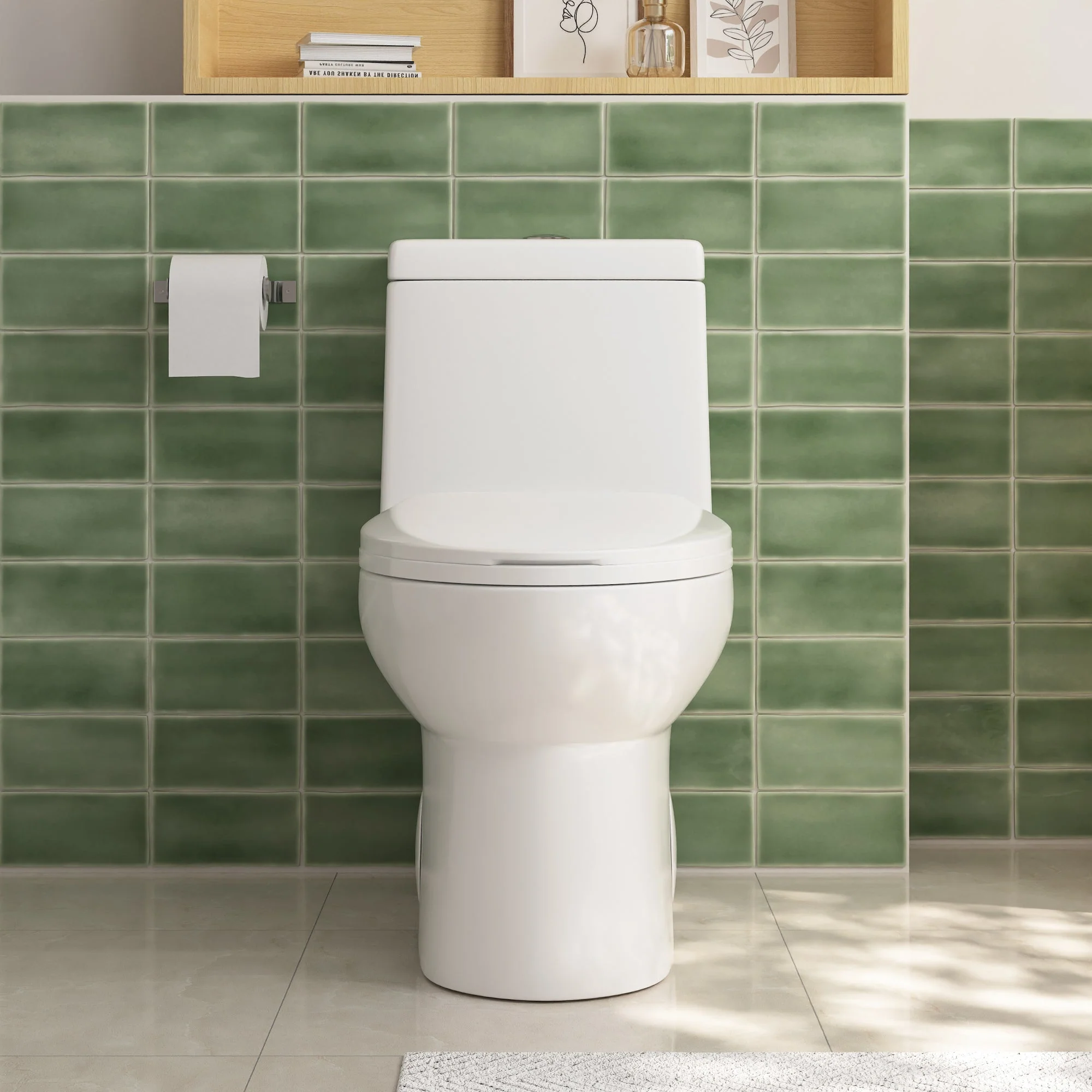 DeerValley DV-1F52816 One-piece Toilets Space-Saving Round Bowl Quiet Soft-Close - Image 3