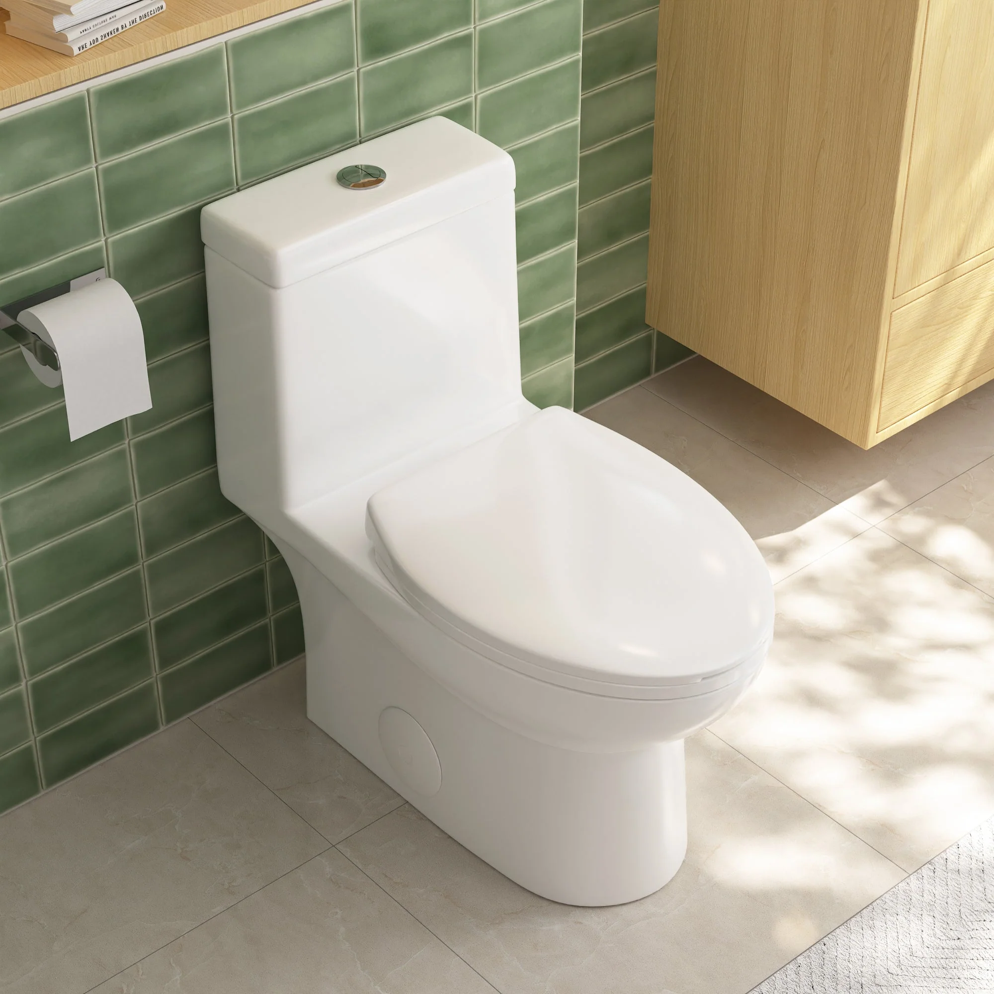 DeerValley DV-1F52816 One-piece Toilets Space-Saving Round Bowl Quiet Soft-Close - Image 4