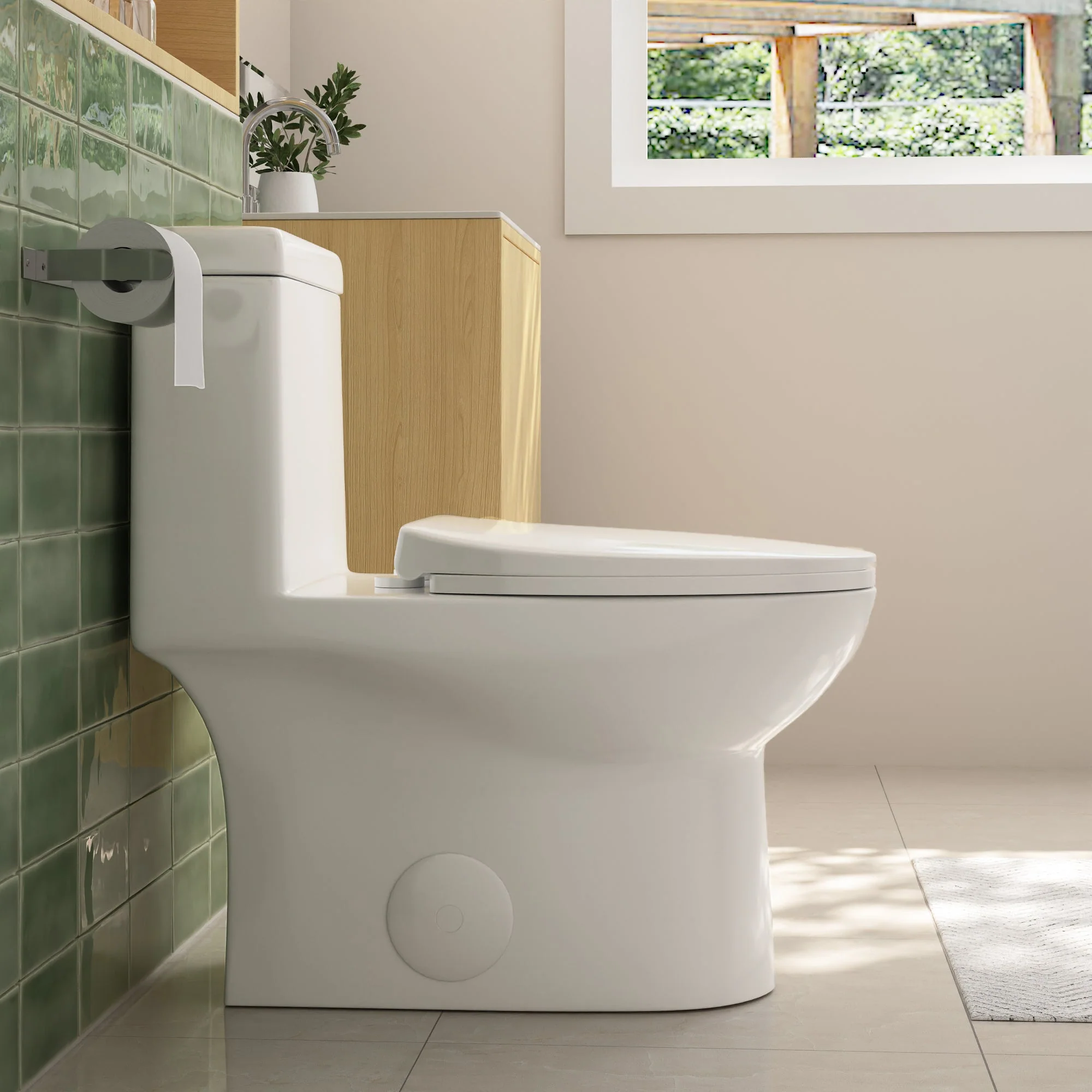 DeerValley DV-1F52816 One-piece Toilets Space-Saving Round Bowl Quiet Soft-Close - Image 5