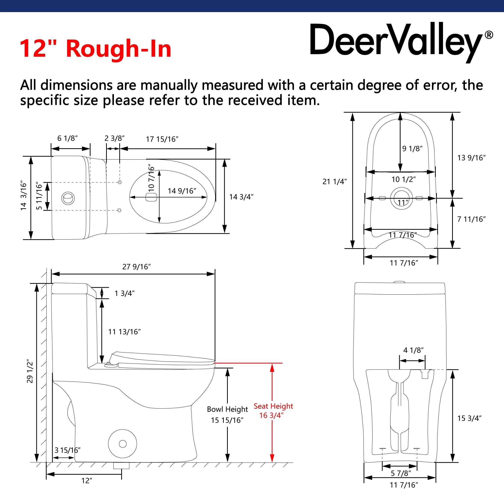 DeerValley DV-1F52816 One-piece Toilets Space-Saving Round Bowl Quiet Soft-Close - Image 9
