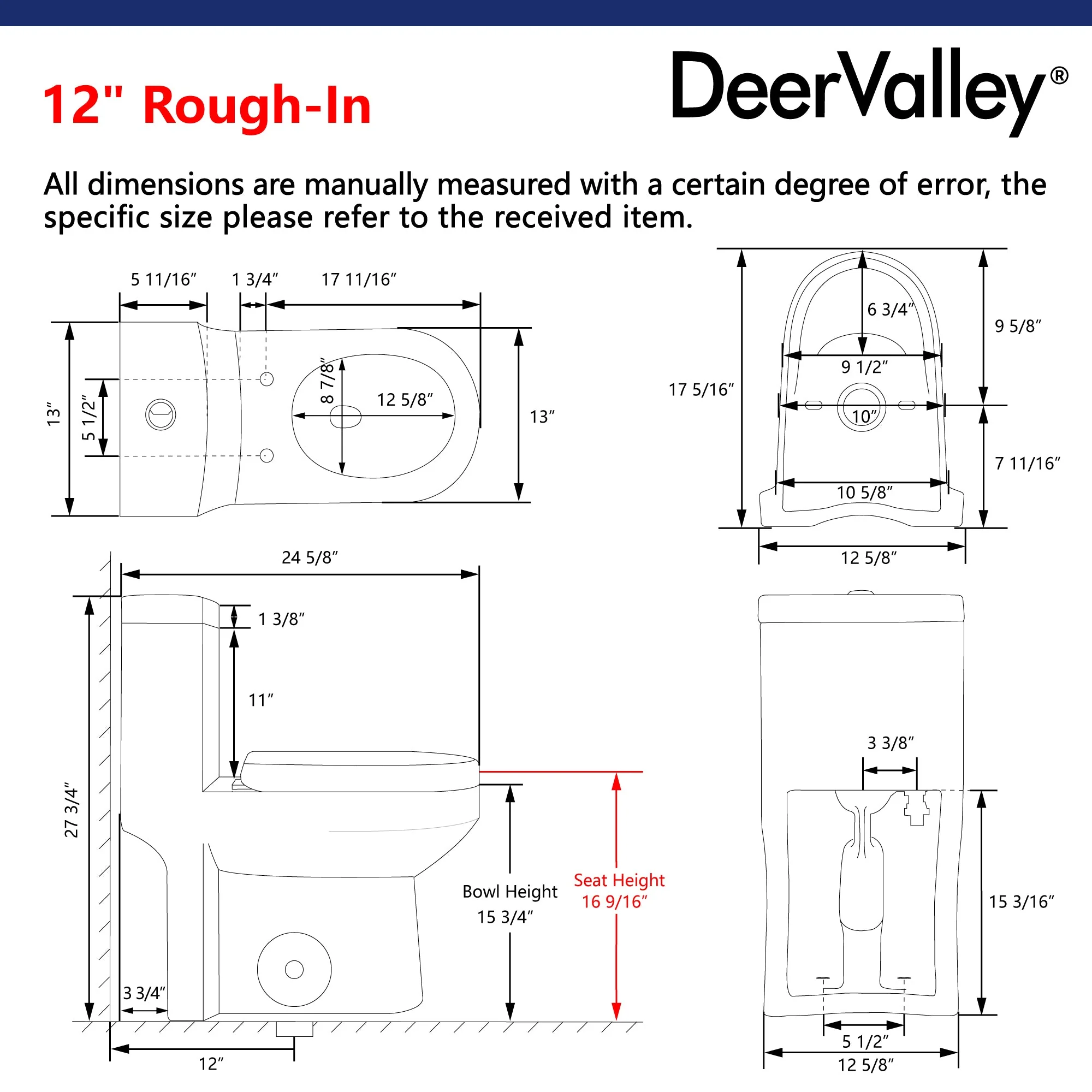 DeerValley DV-1F52812 Compact One-Piece Toilet Efficient Dual Flush & Quiet Seat - Image 11