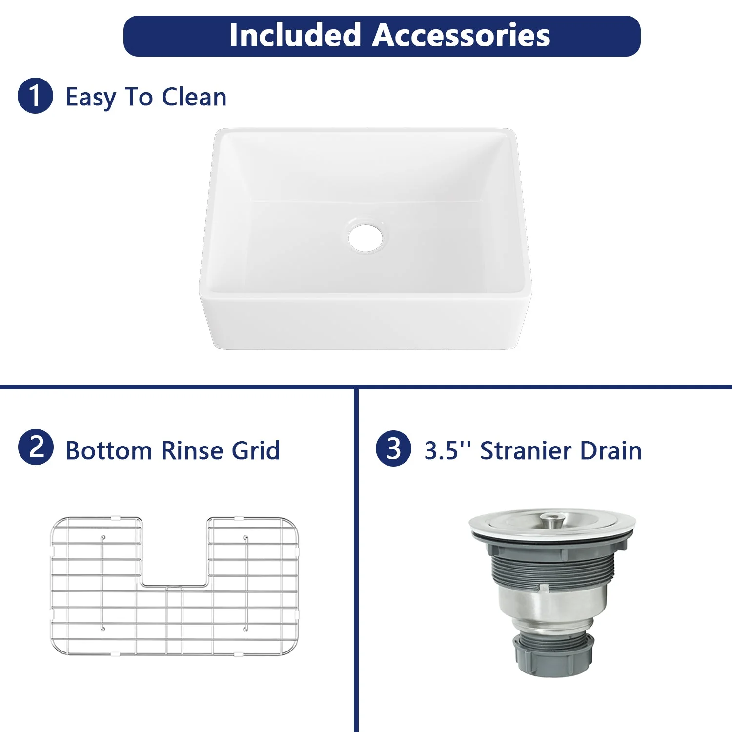 DeerValley DV-1K116 Farmhouse Kitchen Sinks Quiet Ceramic Apron-Front Deep - Image 4