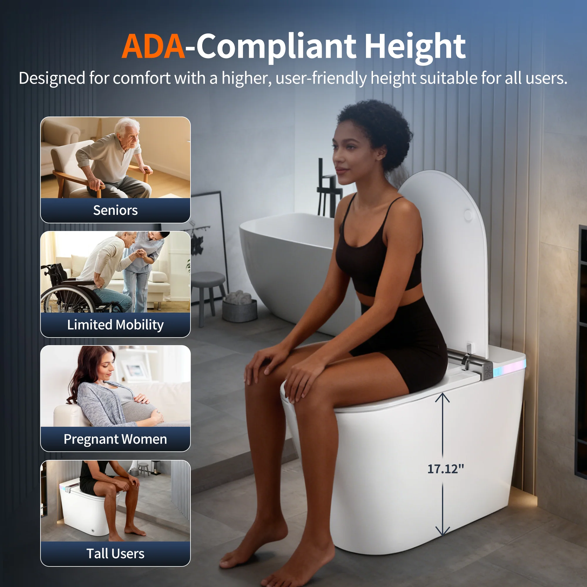 DeerValley DV-1S0360-V3 ADA Smart Toilet with Foam Shield & All-Season Comfort - Image 16