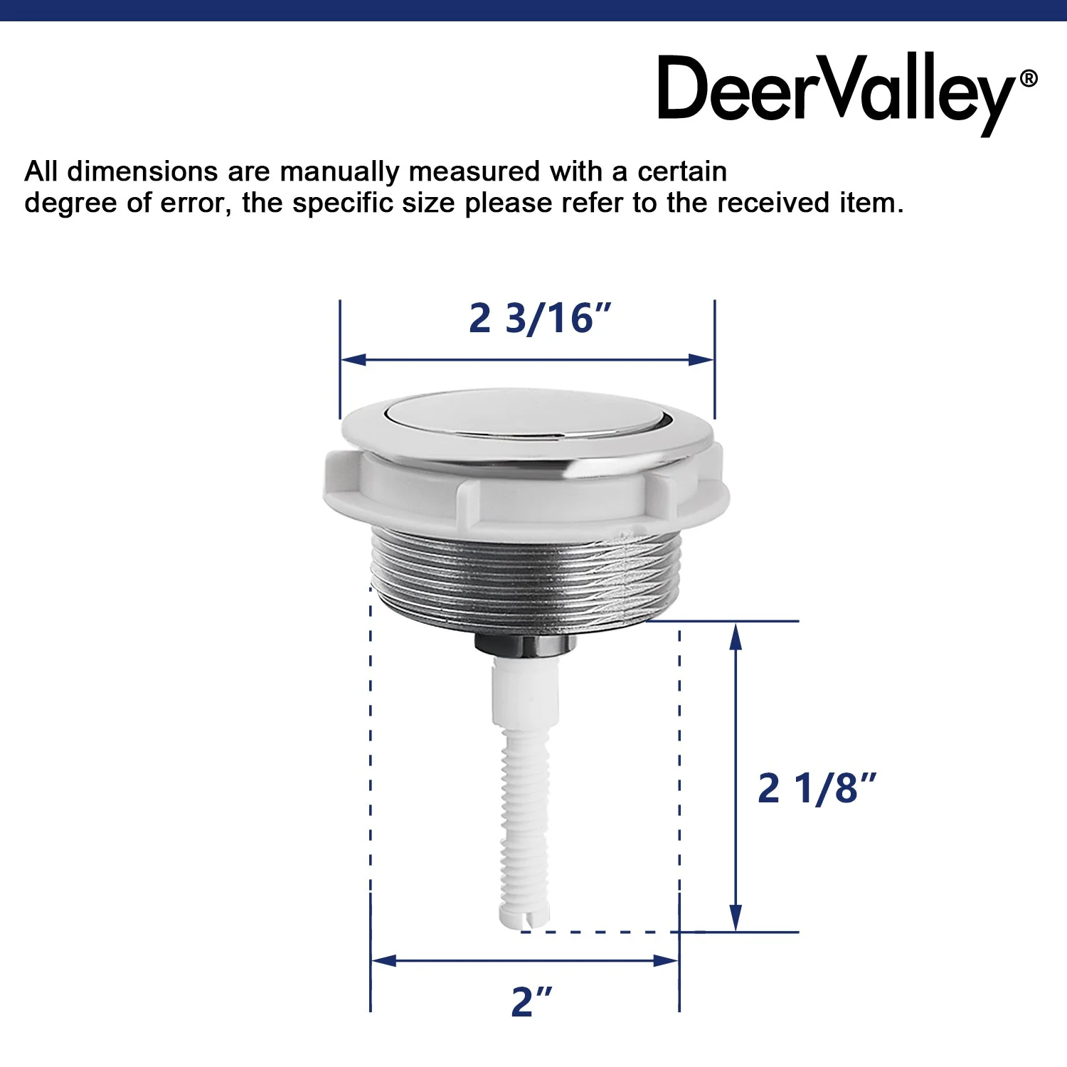 DeerValley Chrome Single Flush Button (For DV-1F52807) - Image 5