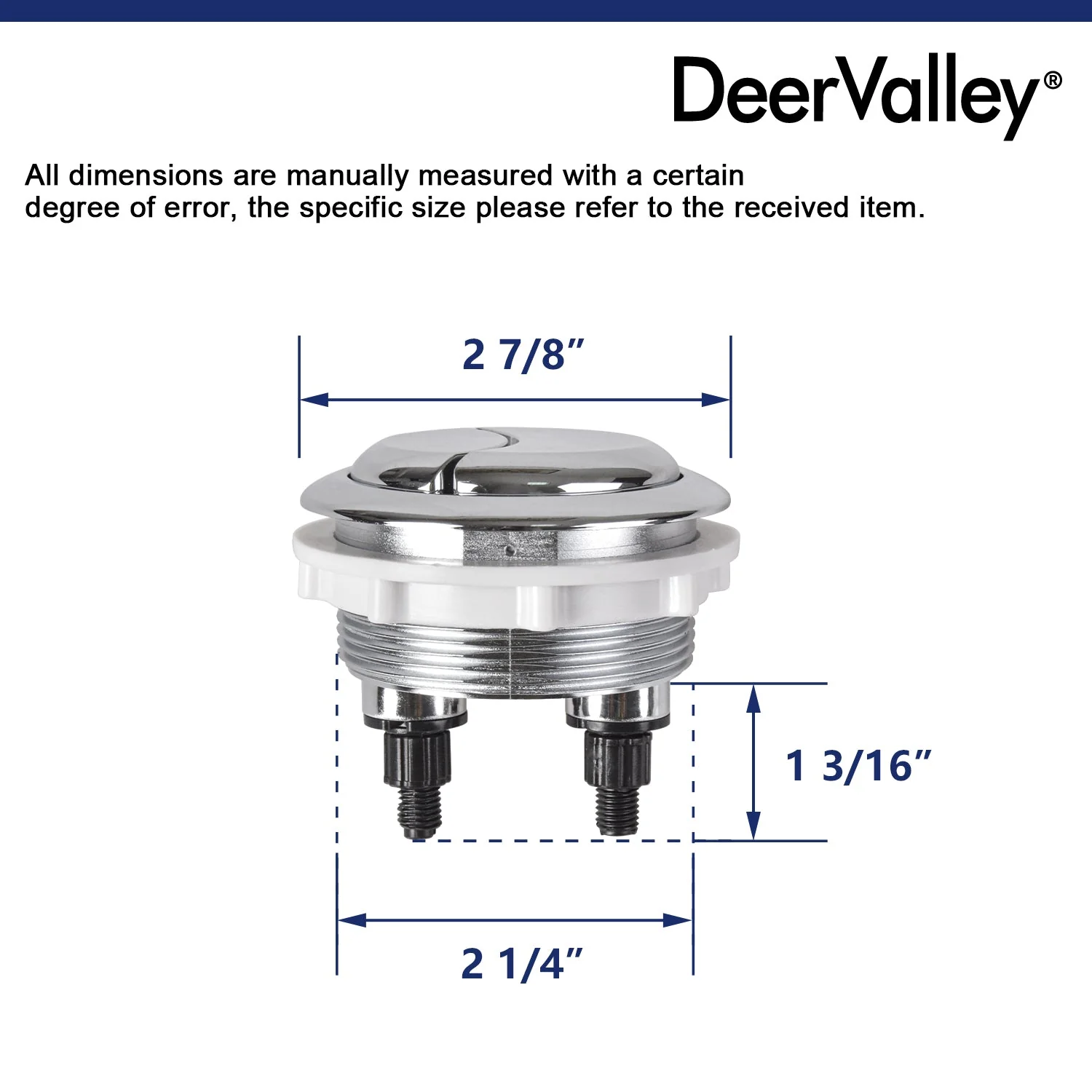 DeerValley Chrome-Plated Dual Flush Button (Fit with DV-1F52636) - Image 5
