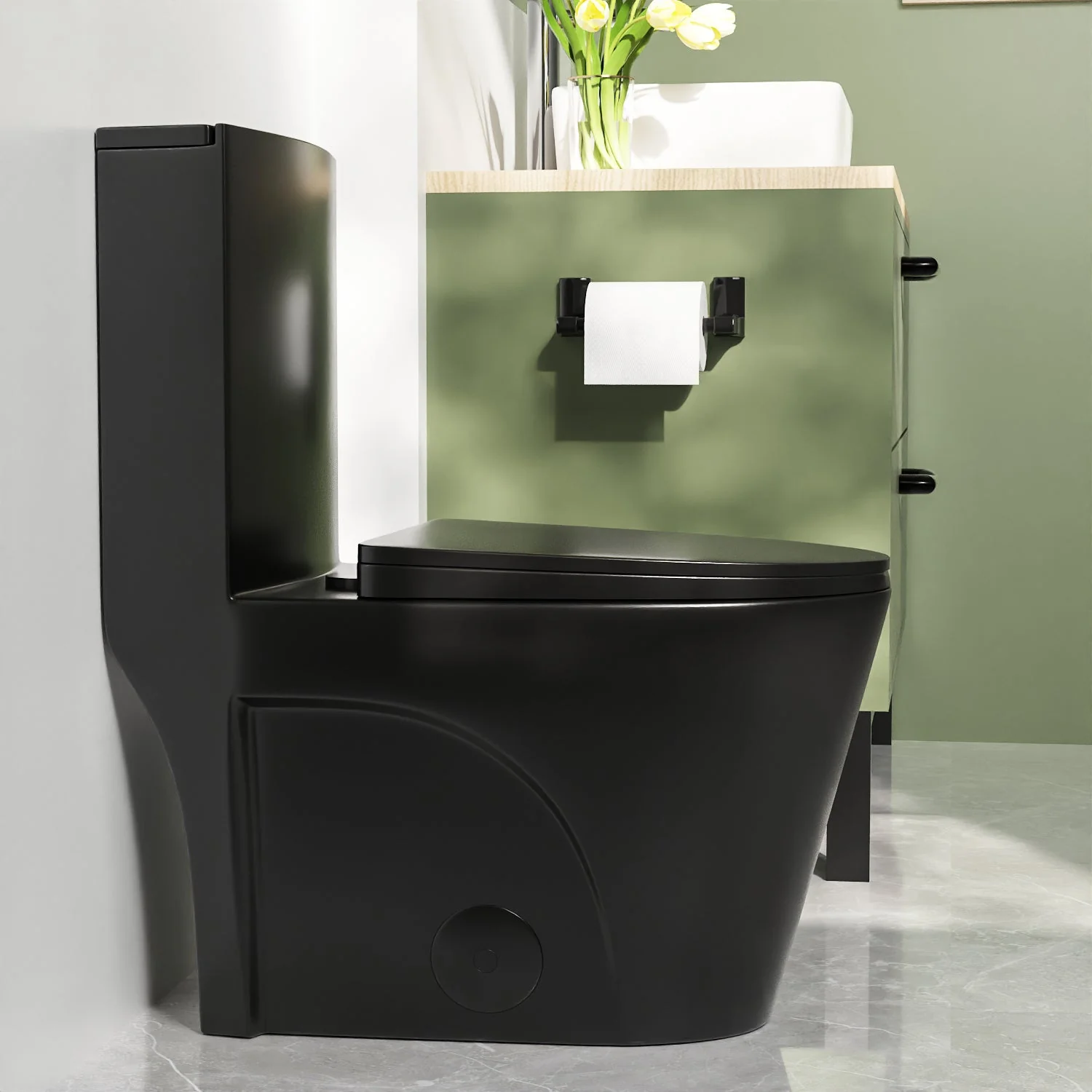 DeerValley DV-1F0027 One-piece Toilets Fan Shape Seamless Anti-Bacterial Quiet Comfort - Image 5