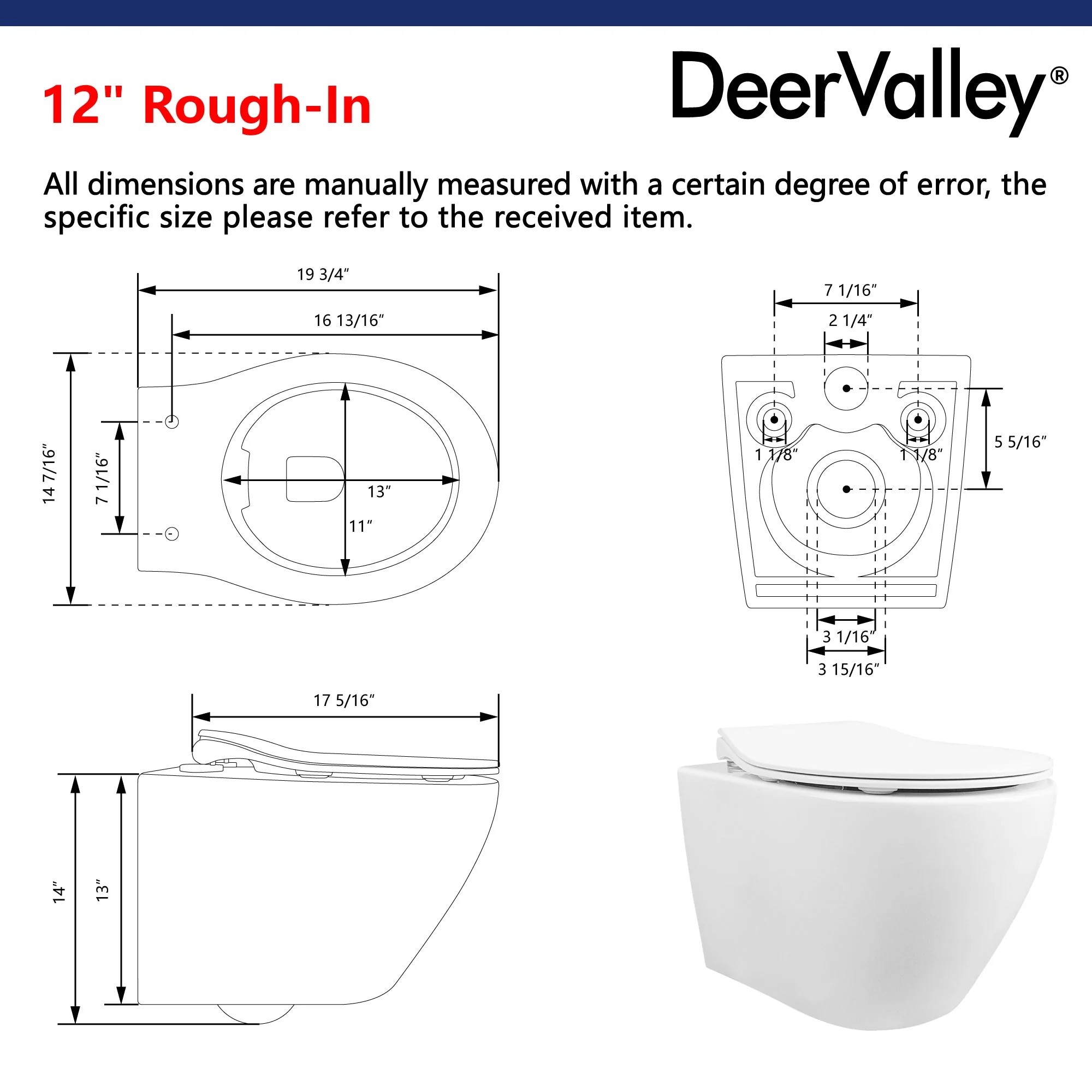 DeerValley DV-1F0069 Wall-hung Toilets Compact Siphon Flush - Image 10