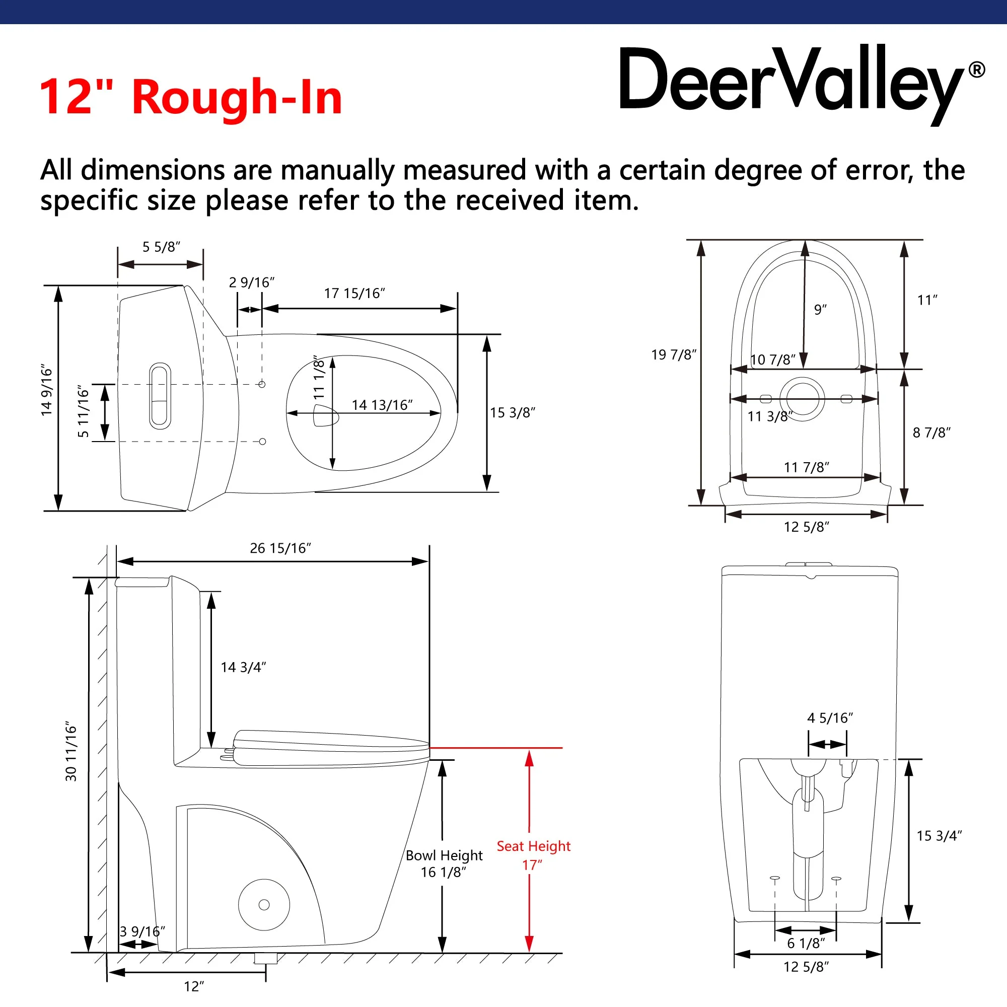 DeerValley DV-1F52102 One-piece Toilets Modern Fan Shape Seamless Comfort Dual-Flush 1.1/1.6 GPF - Image 10