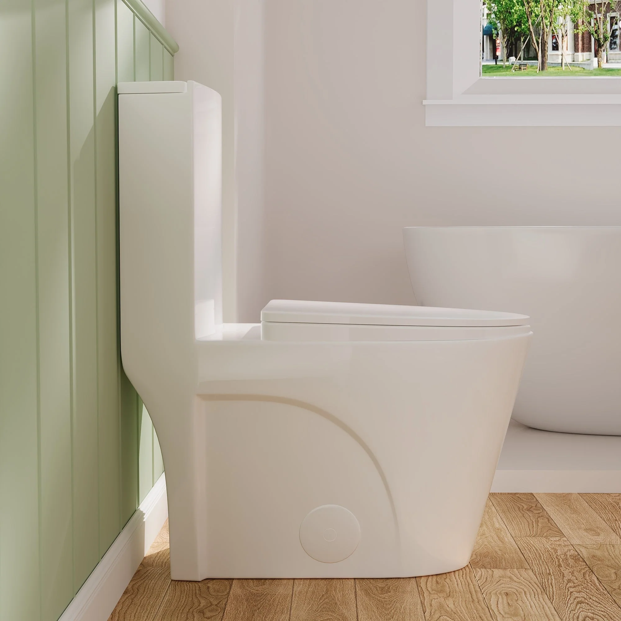 DeerValley DV-1F52102 One-piece Toilets Modern Fan Shape Seamless Comfort Dual-Flush 1.1/1.6 GPF - Image 20