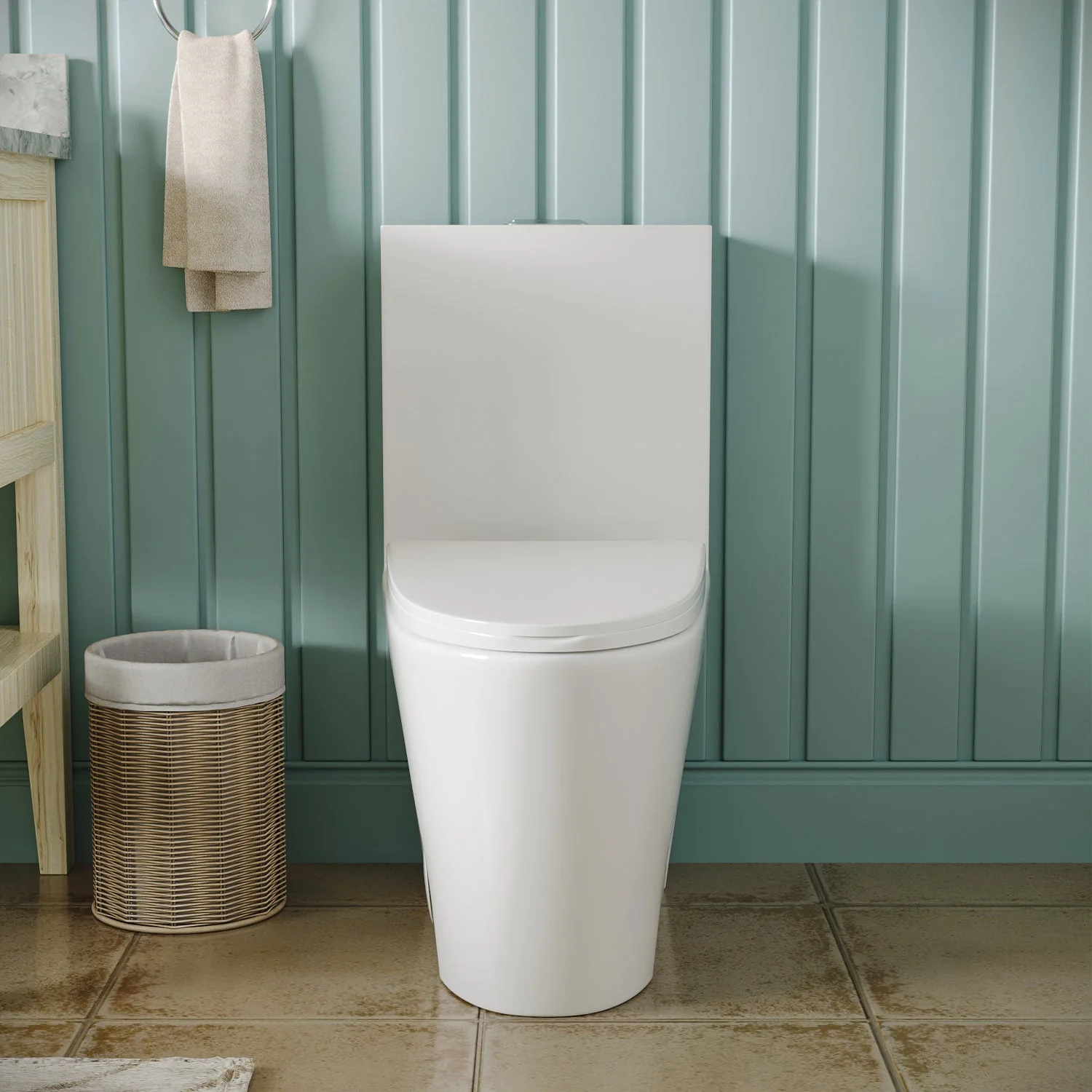 DeerValley DV-1F52102 One-piece Toilets Modern Fan Shape Seamless Comfort Dual-Flush 1.1/1.6 GPF - Image 7