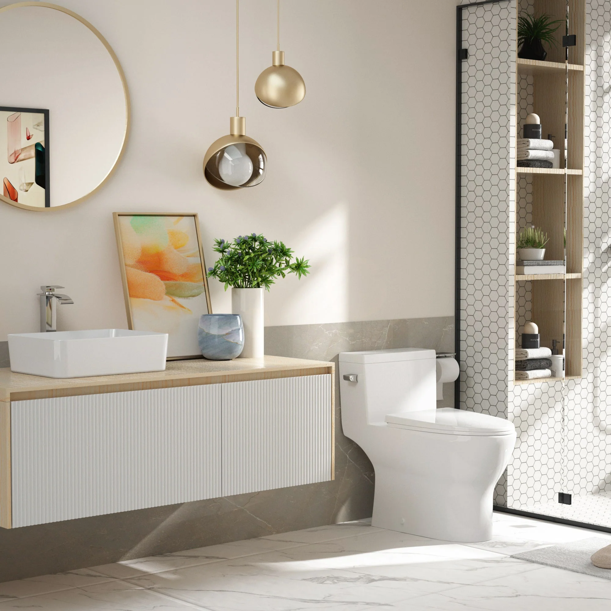 DeerValley DV-1F52626 One-piece Toilets ADA-Compliant Seamless Easy-Clean Surface 1.28 GPF - Image 12