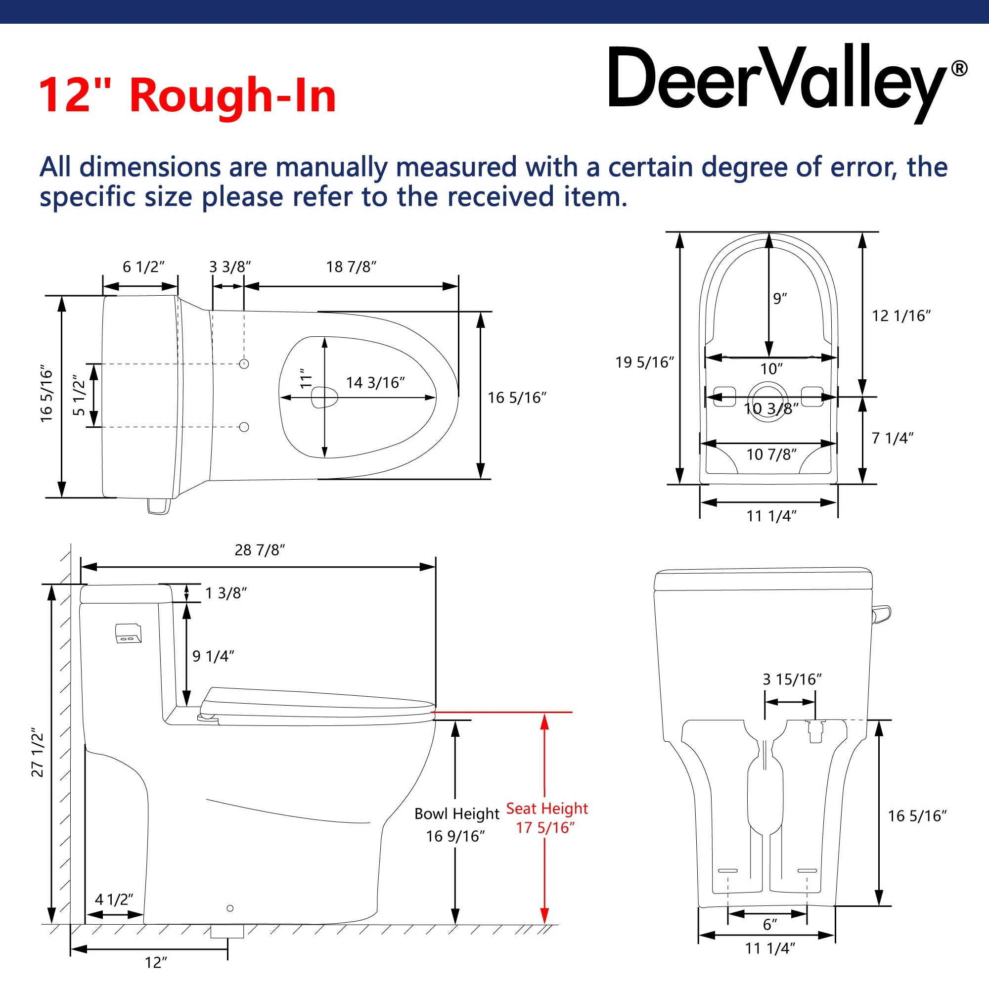 DeerValley DV-1F52626 One-piece Toilets ADA-Compliant Seamless Easy-Clean Surface 1.28 GPF - Image 7