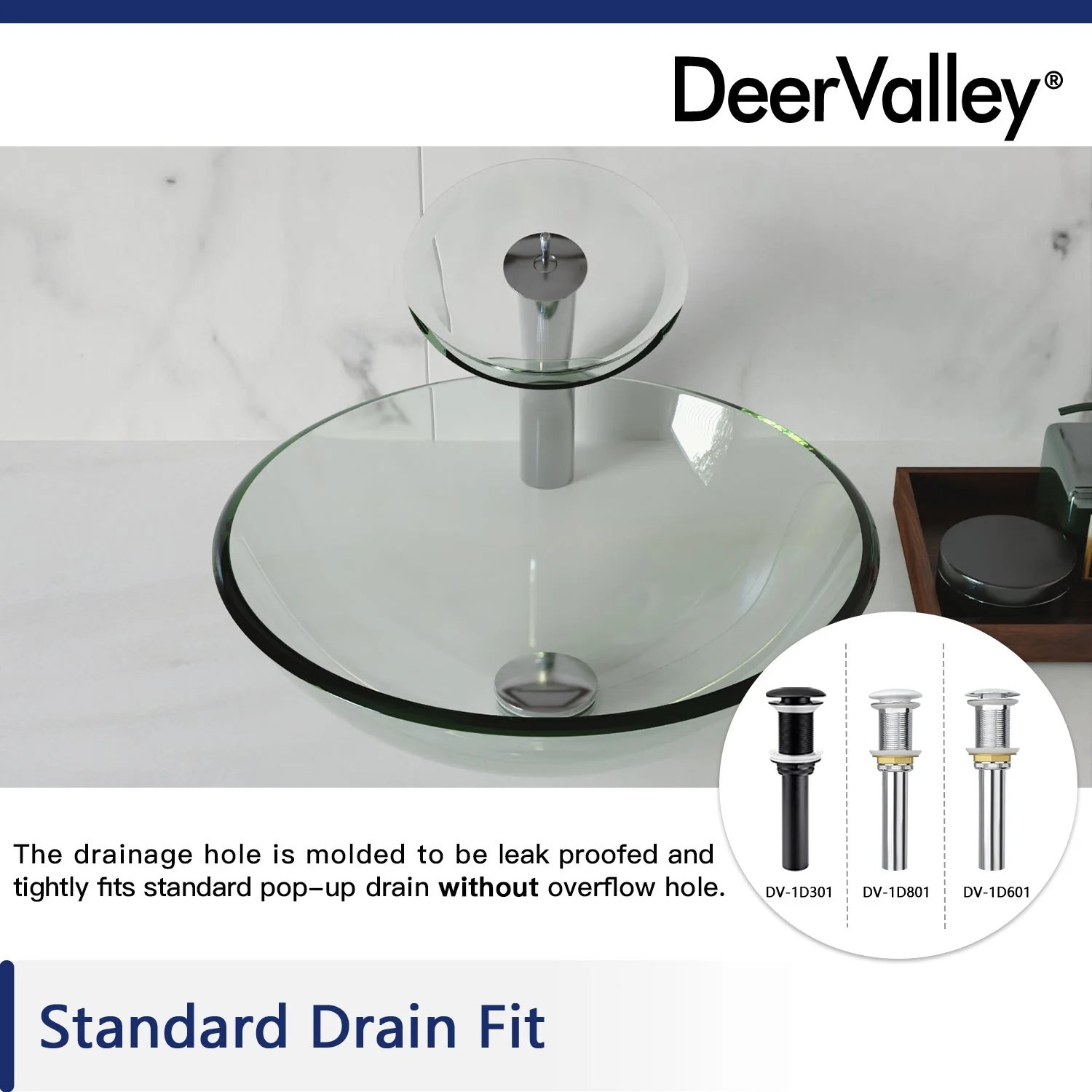 SYMMETRY 16.5" Round Vessel Bathroom Sink, Tempered Glass - Image 13