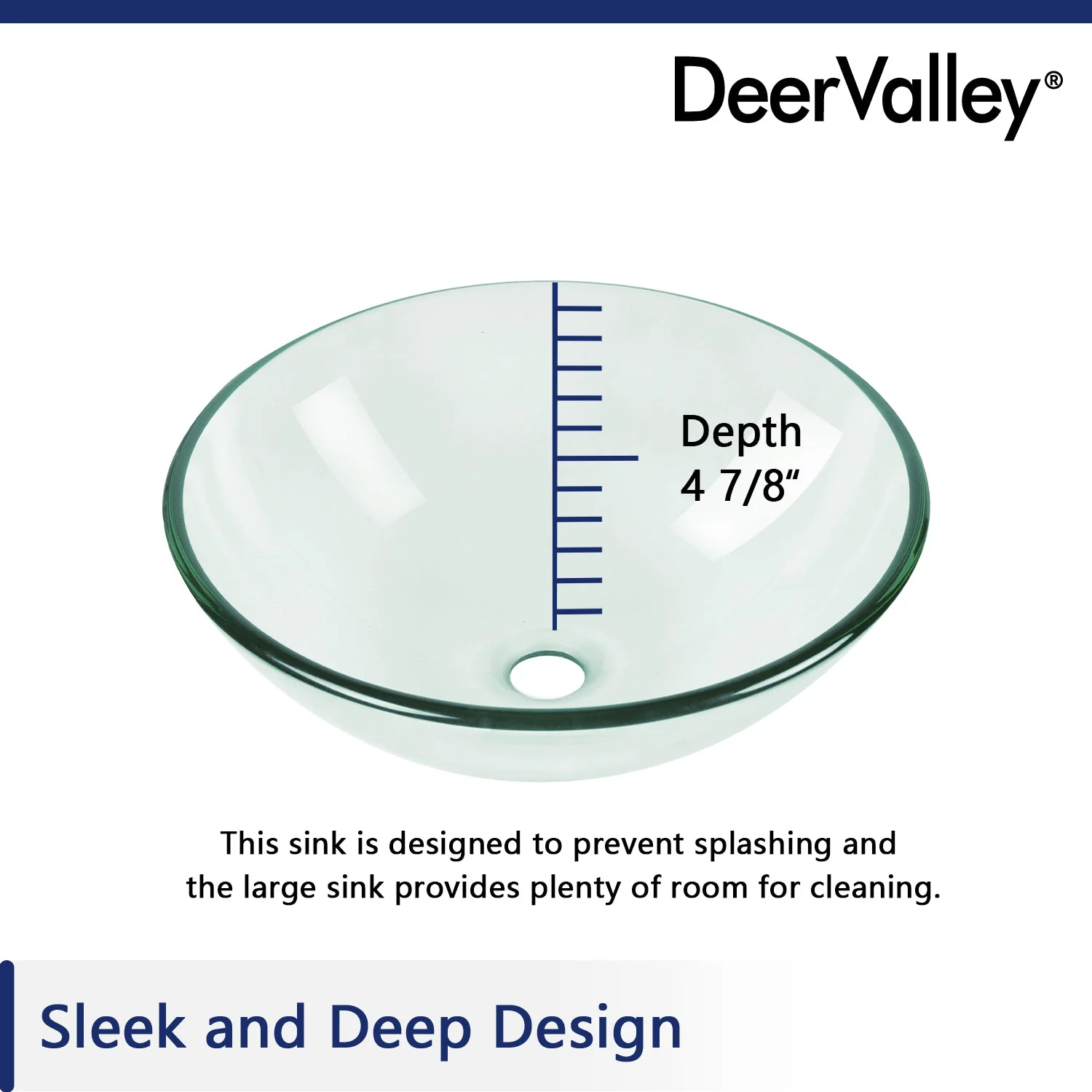 SYMMETRY 16.5" Round Vessel Bathroom Sink, Tempered Glass - Image 15