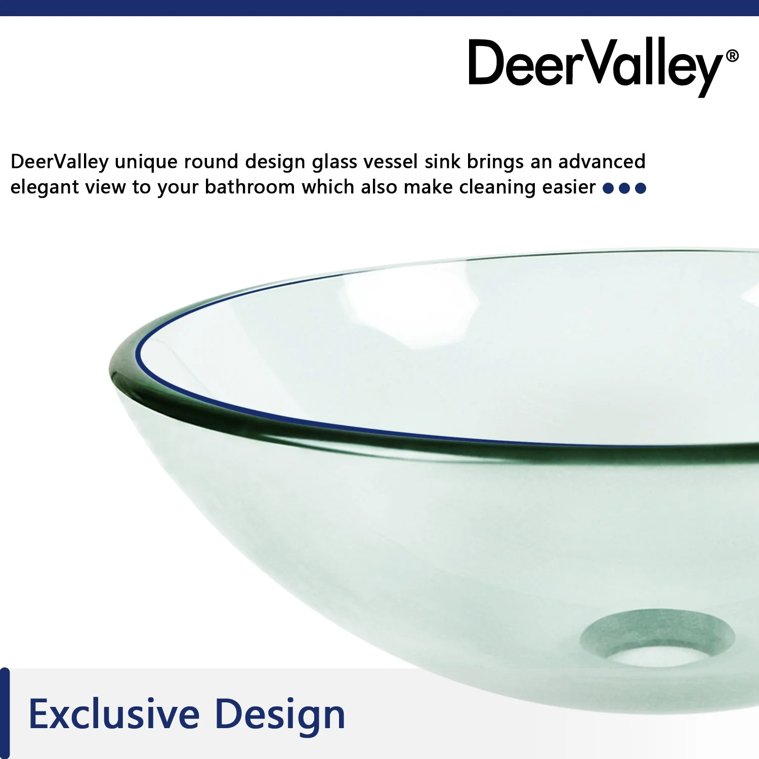 SYMMETRY 16.5" Round Vessel Bathroom Sink, Tempered Glass - Image 8
