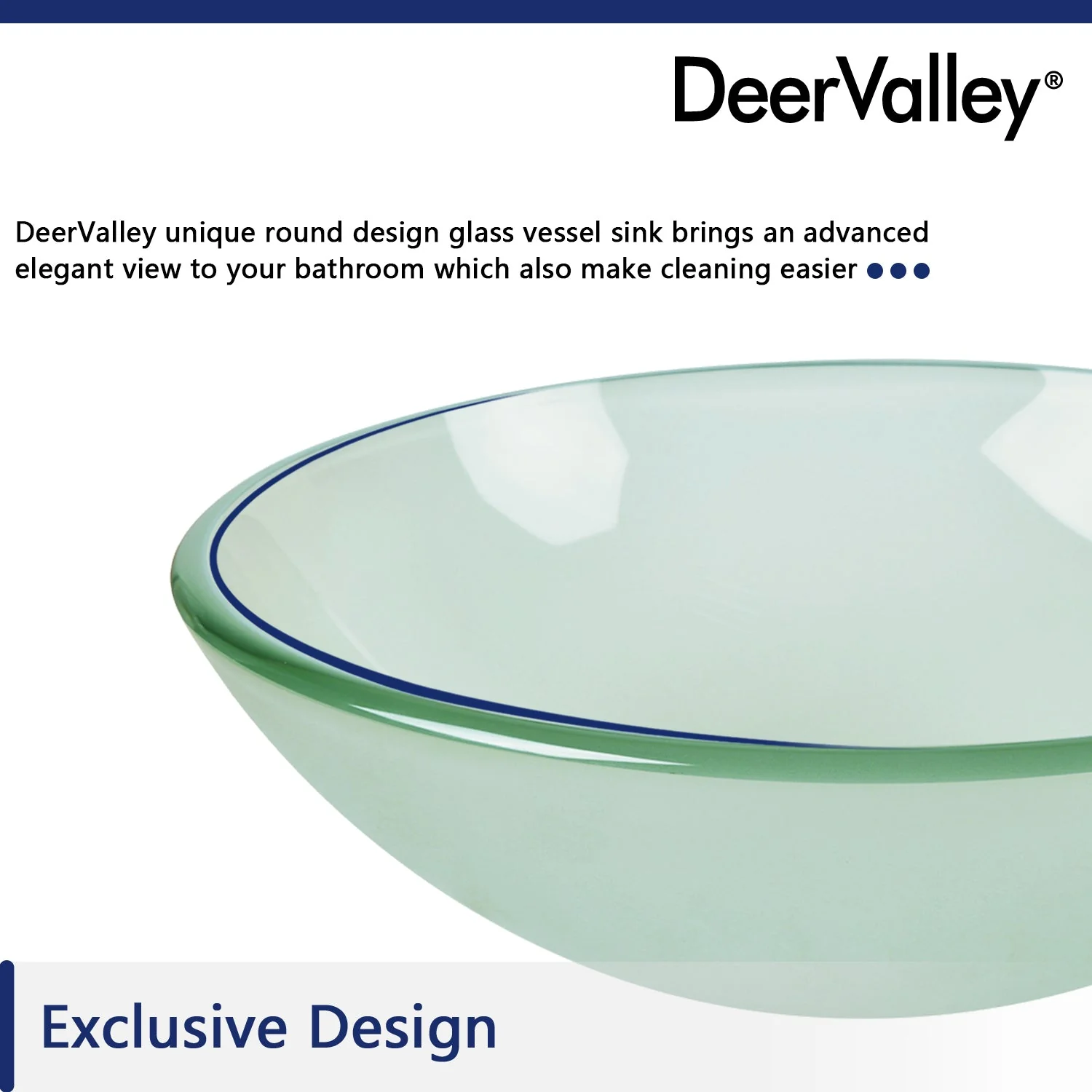 SYMMETRY 16.5" Round Vessel Bathroom Sink, Tempered Glass - Image 10