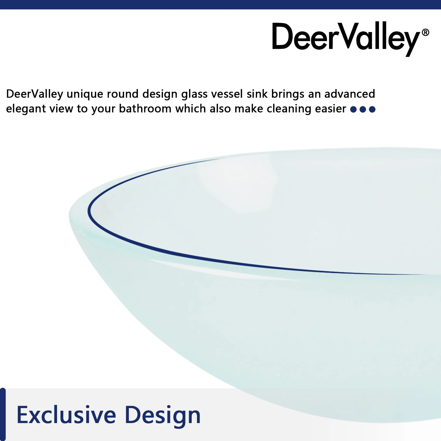 SYMMETRY 16.5" Round Vessel Bathroom Sink, Tempered Glass - Image 10