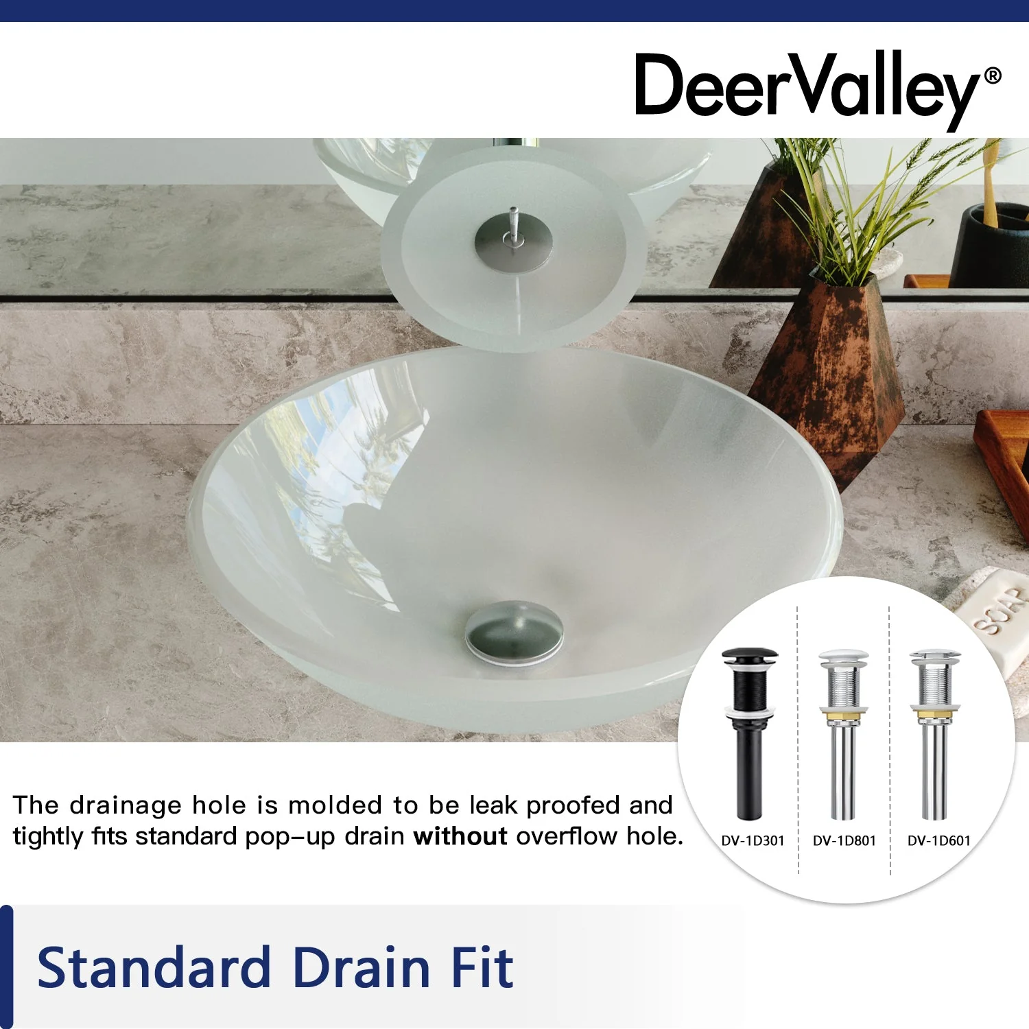 SYMMETRY 16.5" Round Vessel Bathroom Sink, Tempered Glass - Image 14