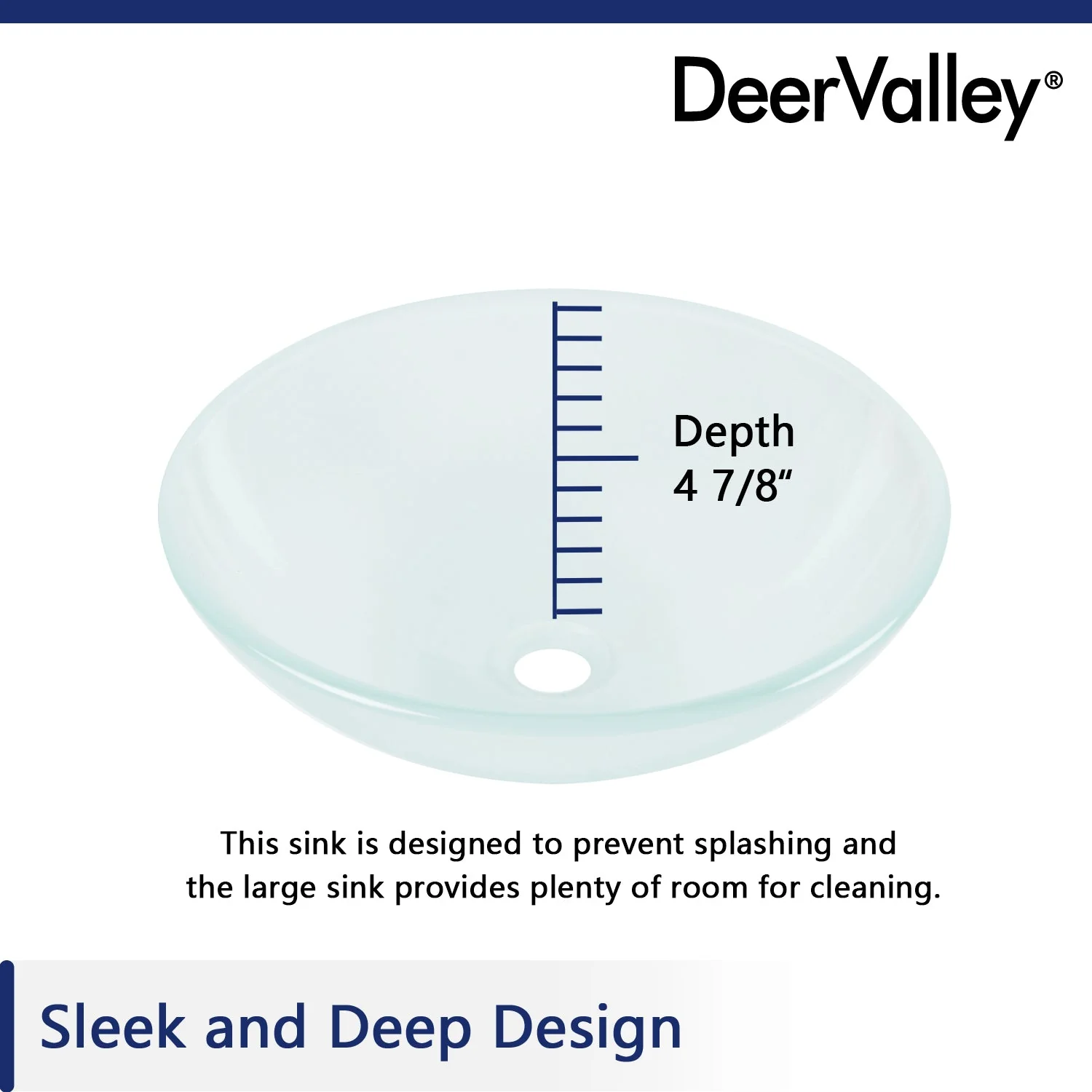 SYMMETRY 16.5" Round Vessel Bathroom Sink, Tempered Glass - Image 16