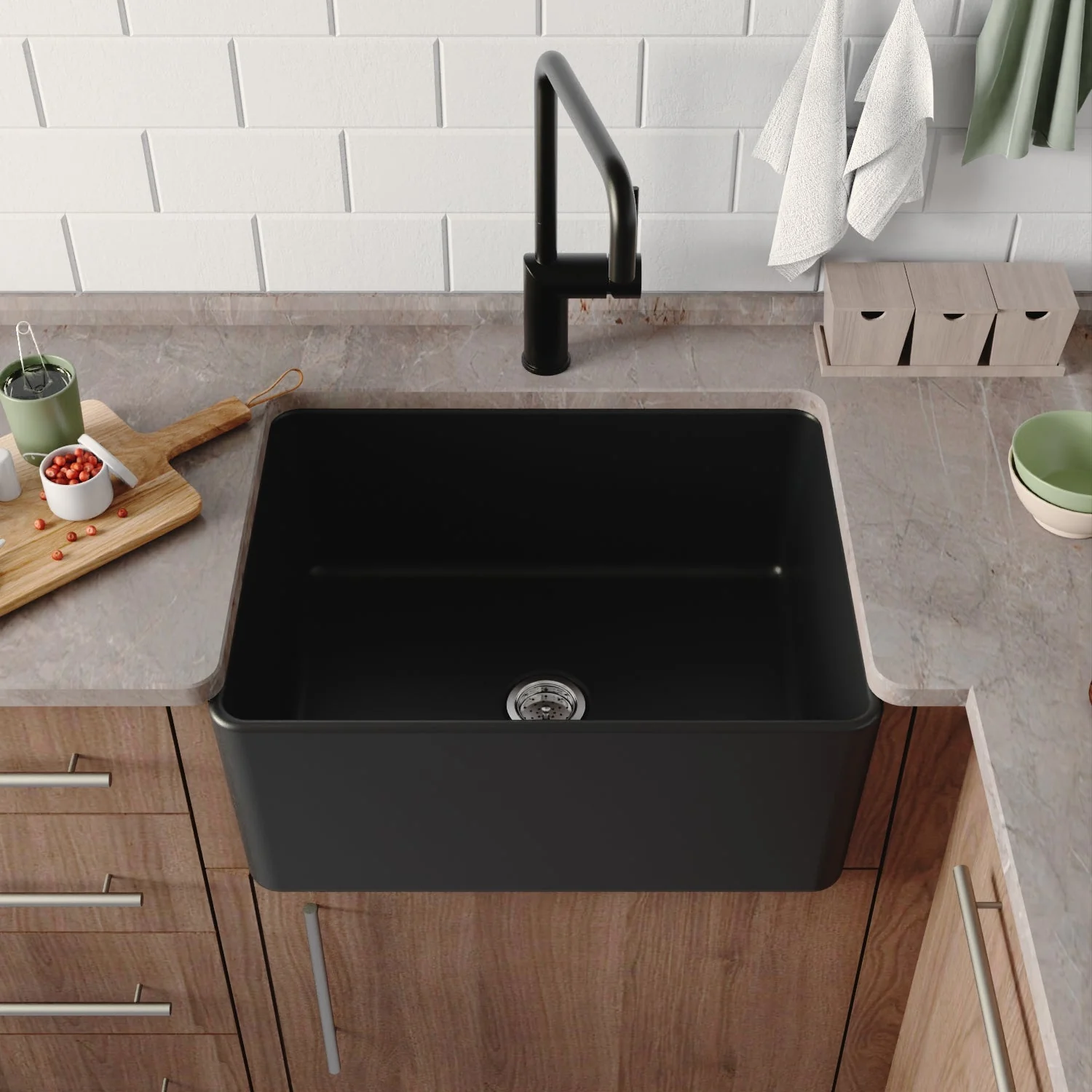 DeerValley DV-1K0012 Farmhouse Kitchen Sink – High Gloss Scratch-Resist Drop-In - Image 21
