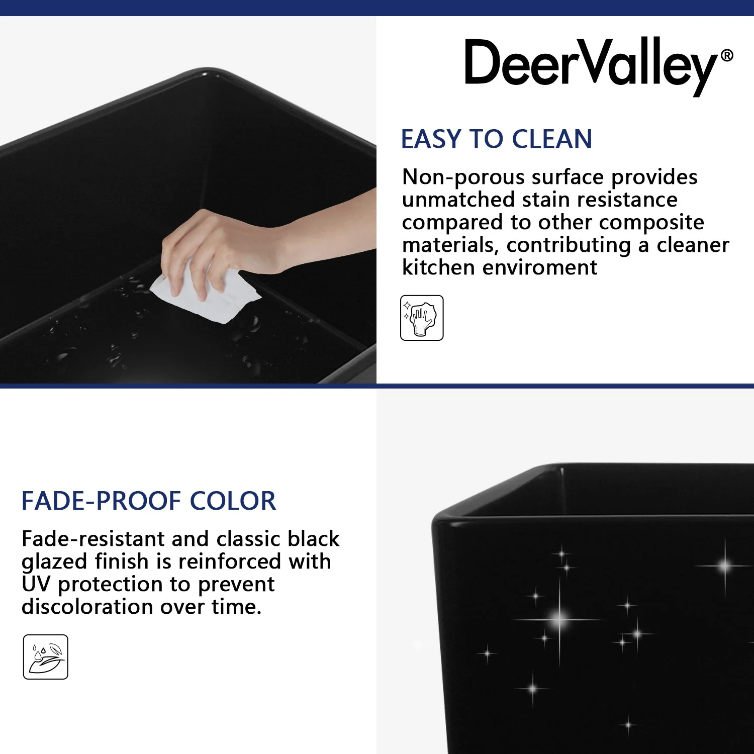 DeerValley DV-1K0012 Farmhouse Kitchen Sink – High Gloss Scratch-Resist Drop-In - Image 8
