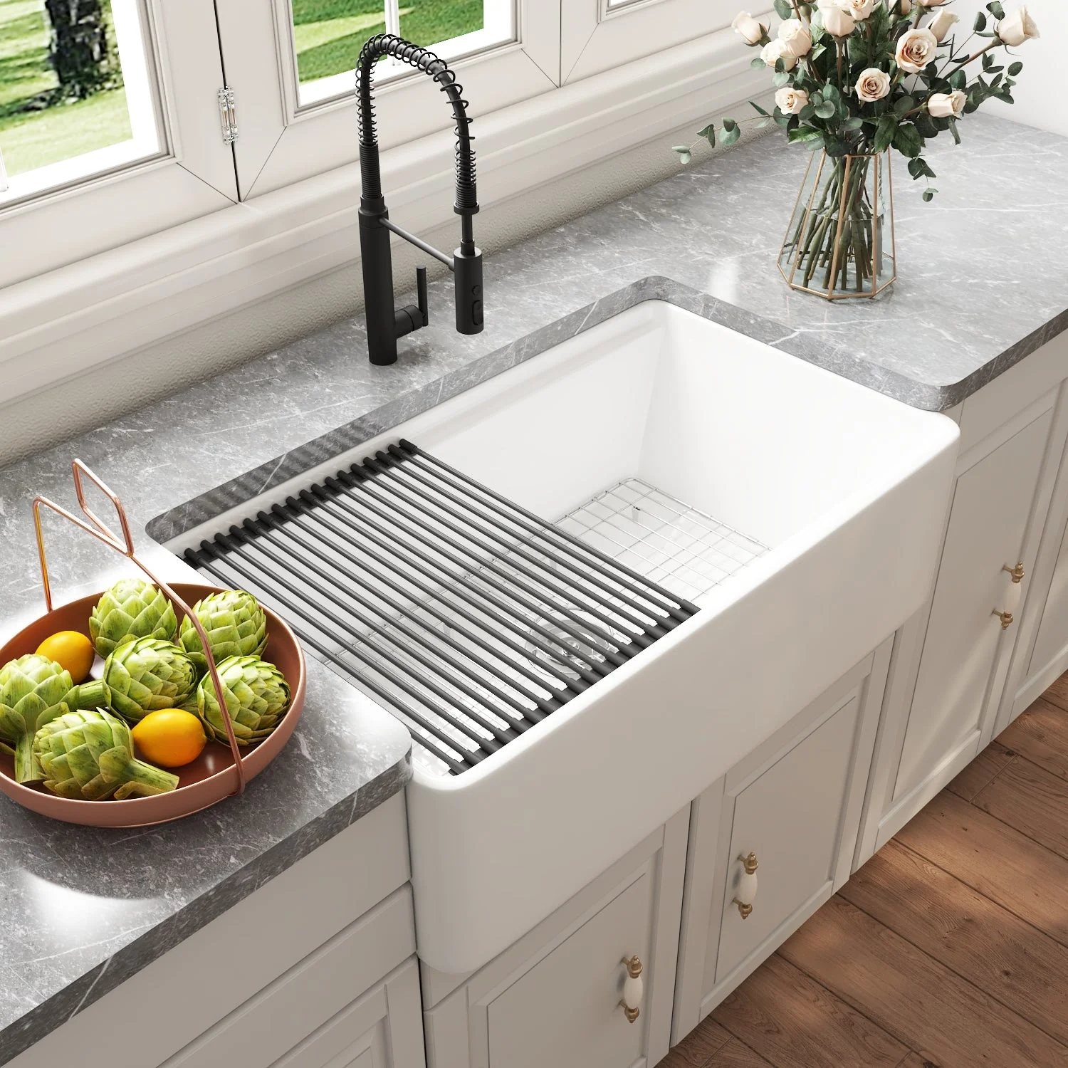 DeerValley DV-1K0067 Workstation Kitchen Sink Clutter-Free Prep with Sliding Ledge - Image 4