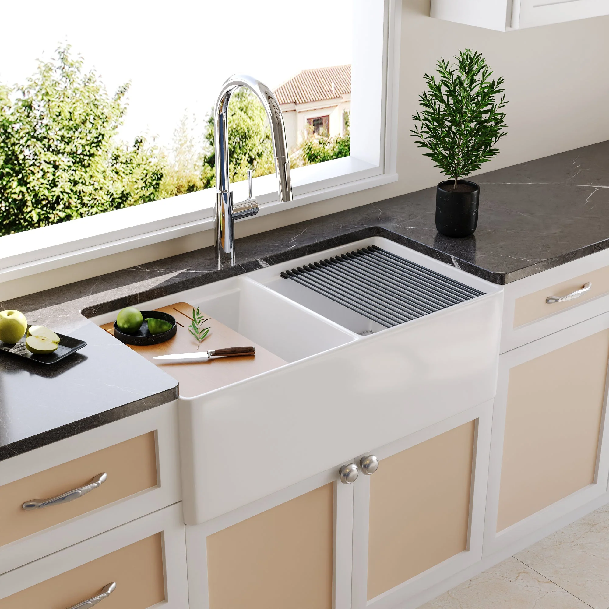 DeerValley DV-1K0068 Workstation Kitchen Sinks Dual Bowl Streamlined Workflow - Image 5