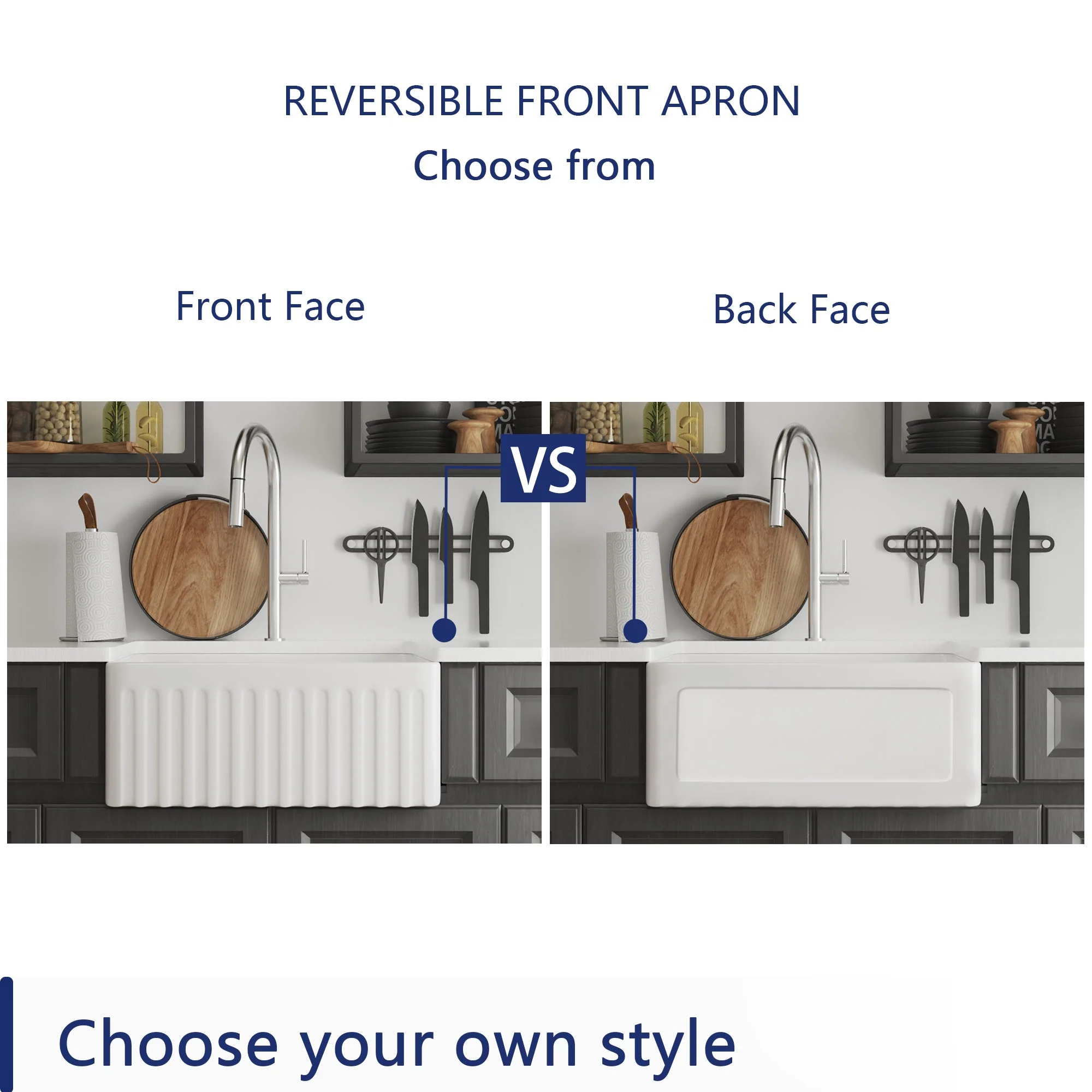 DeerValley DV-1K022 Farmhouse Kitchen Sinks 9" Deep Bowl Splash-Proof 3.5" Drain Compact - Image 10