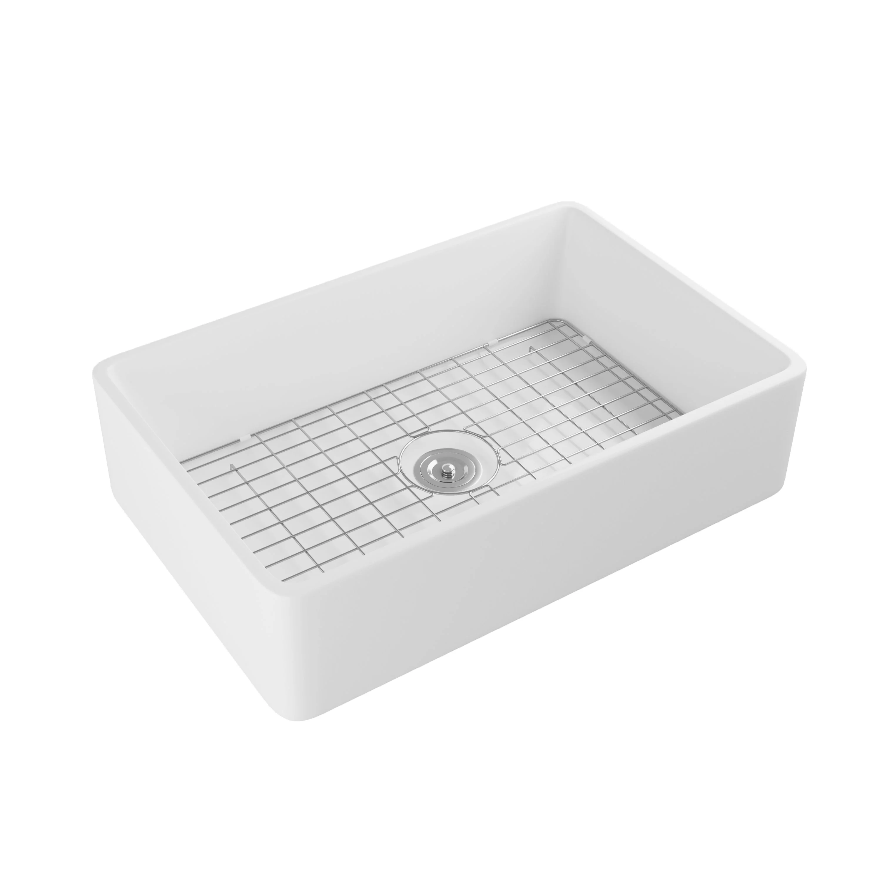 DeerValley DV-1K119 Farmhouse Kitchen Sinks Solid Cast Deep Bowl with Grid - Image 17