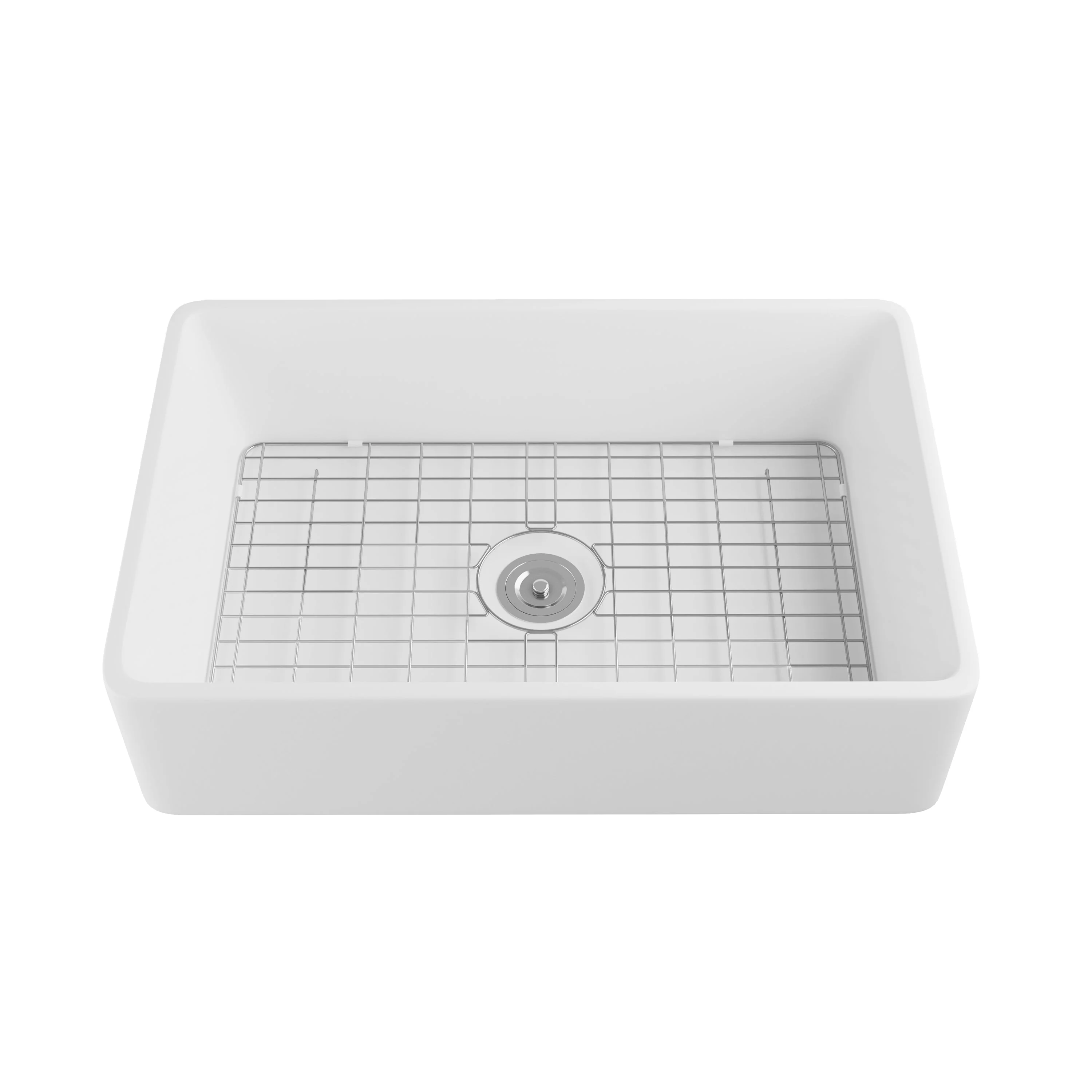DeerValley DV-1K119 Farmhouse Kitchen Sinks Solid Cast Deep Bowl with Grid - Image 24