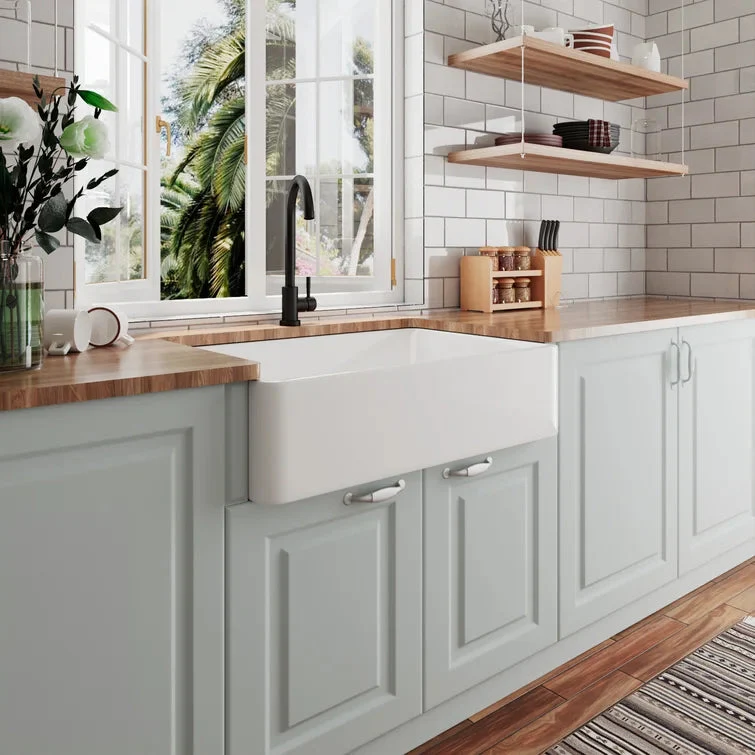 DeerValley DV-1K119 Farmhouse Kitchen Sinks Solid Cast Deep Bowl with Grid - Image 5