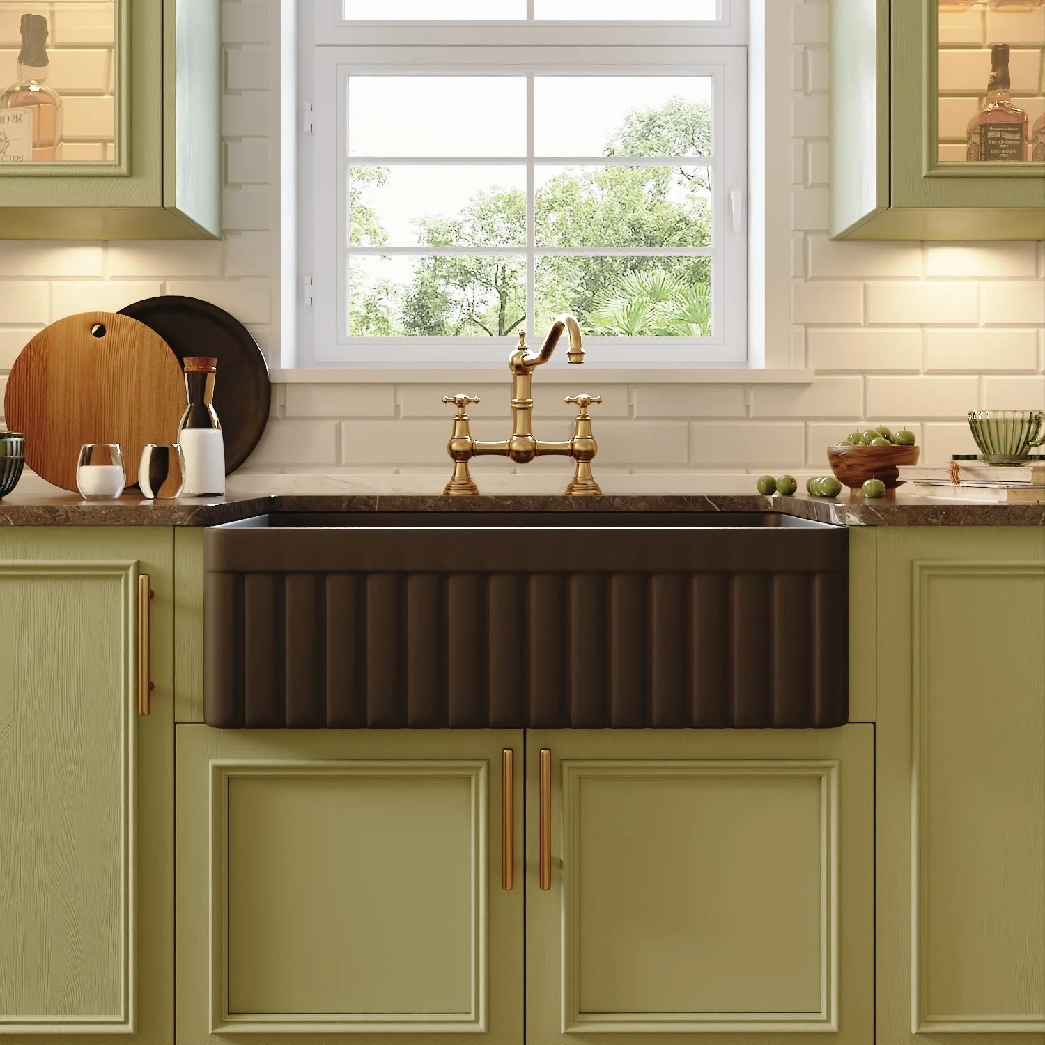 SOLSTICE 33" L x 18" W Rectangular Farmhouse Kitchen Sink, Seamless - Image 3