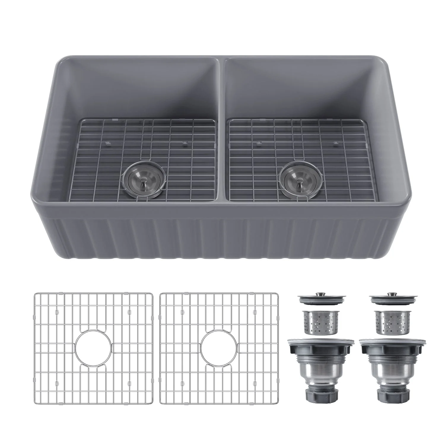 DeerValley DV-1K503 Farmhouse Kitchen Sinks Deep Dual Bowl Chip Resistant - Image 11
