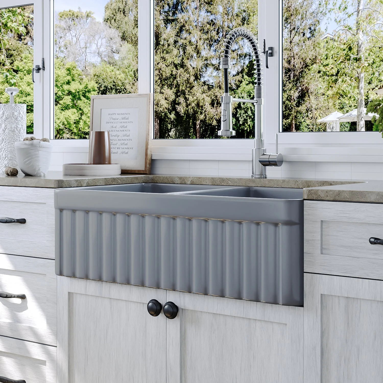 DeerValley DV-1K503 Farmhouse Kitchen Sinks Deep Dual Bowl Chip Resistant - Image 15