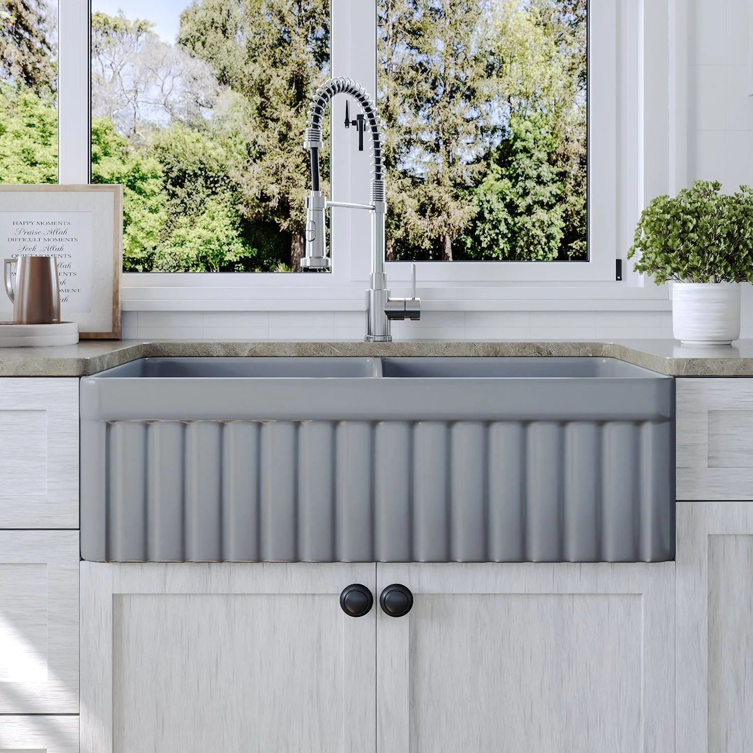 DeerValley DV-1K503 Farmhouse Kitchen Sinks Deep Dual Bowl Chip Resistant - Image 16