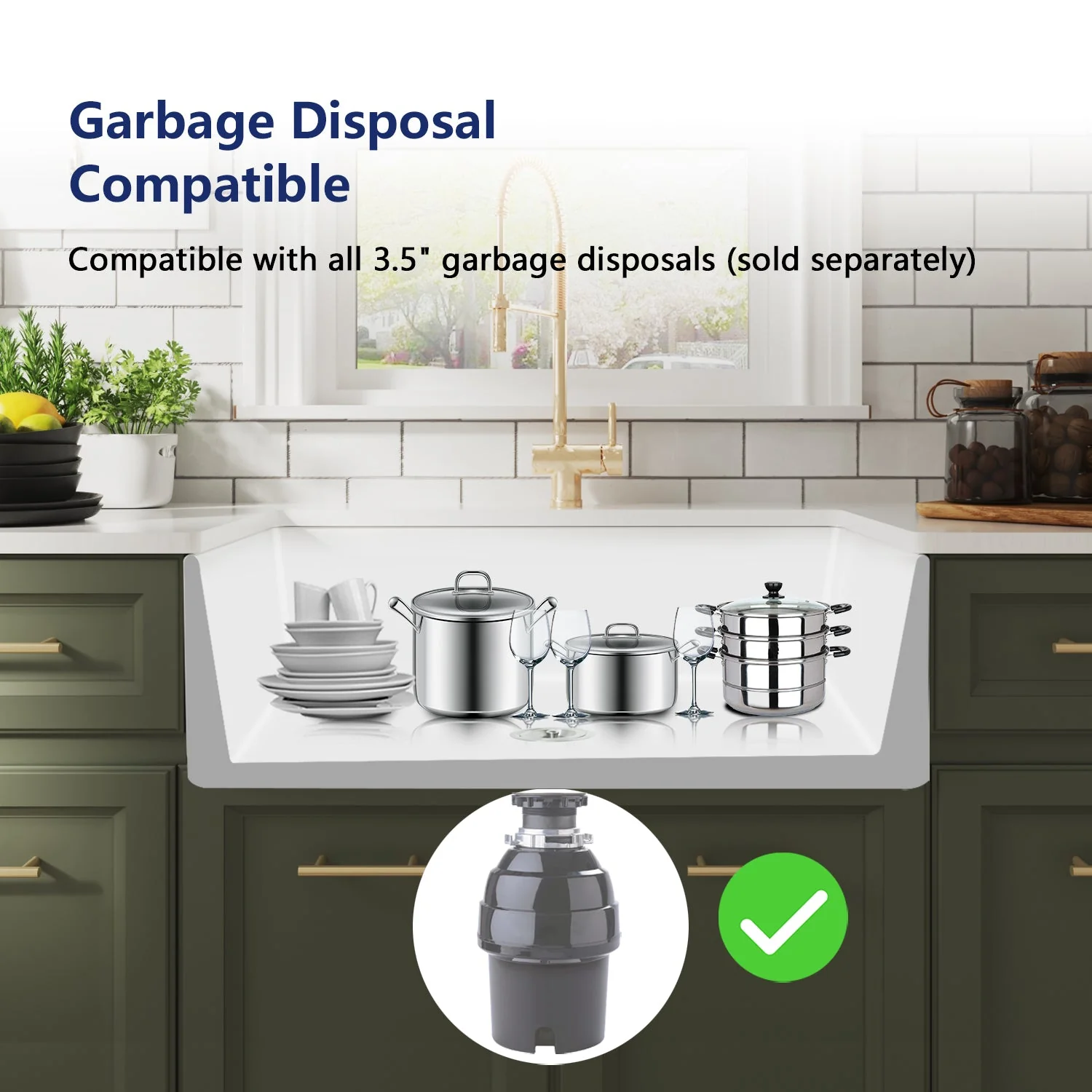 DeerValley DV-1K505 Farmhouse Kitchen Sinks Scratch Resistant Large Single Bowl - Image 12
