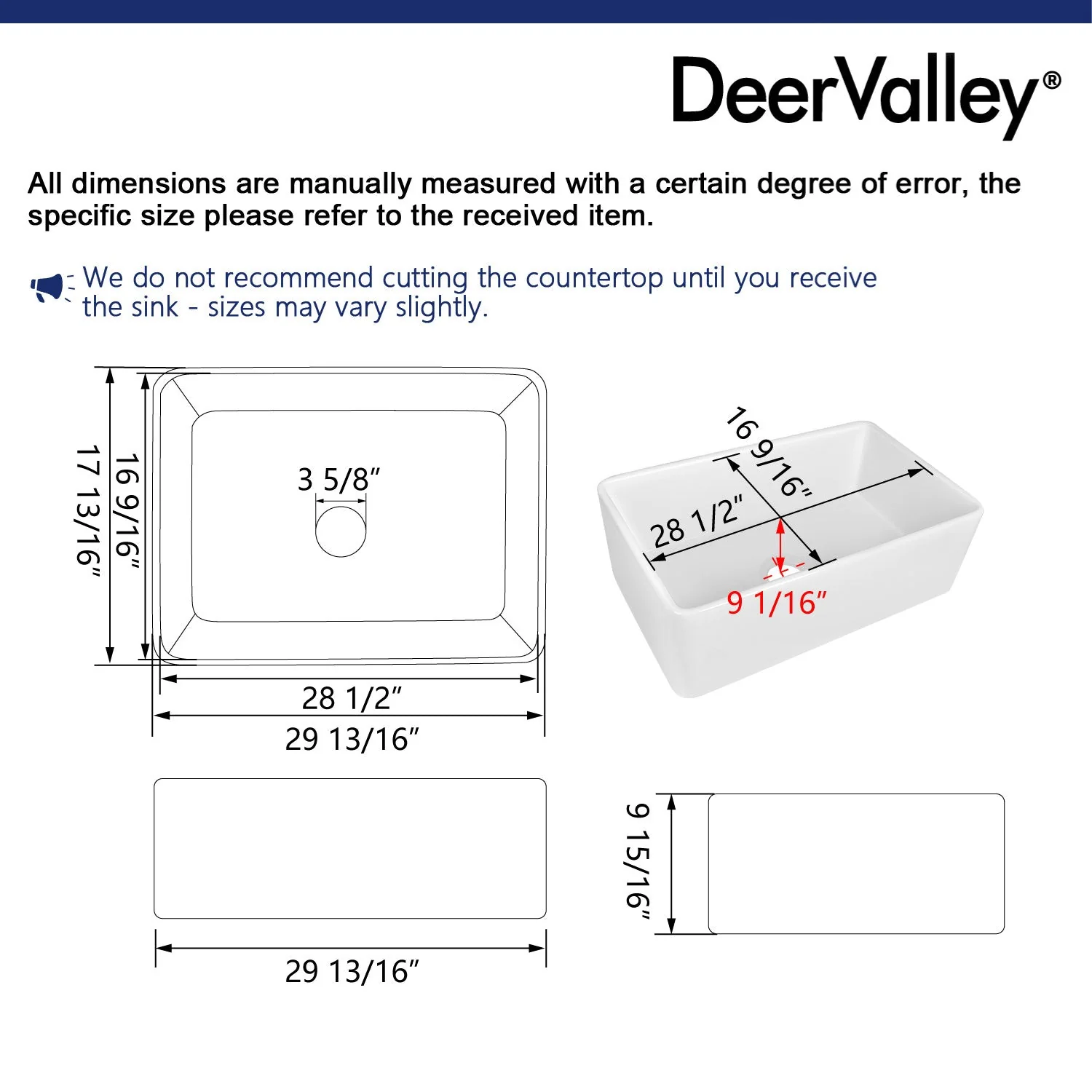 DeerValley DV-1K505 Farmhouse Kitchen Sinks Scratch Resistant Large Single Bowl - Image 23