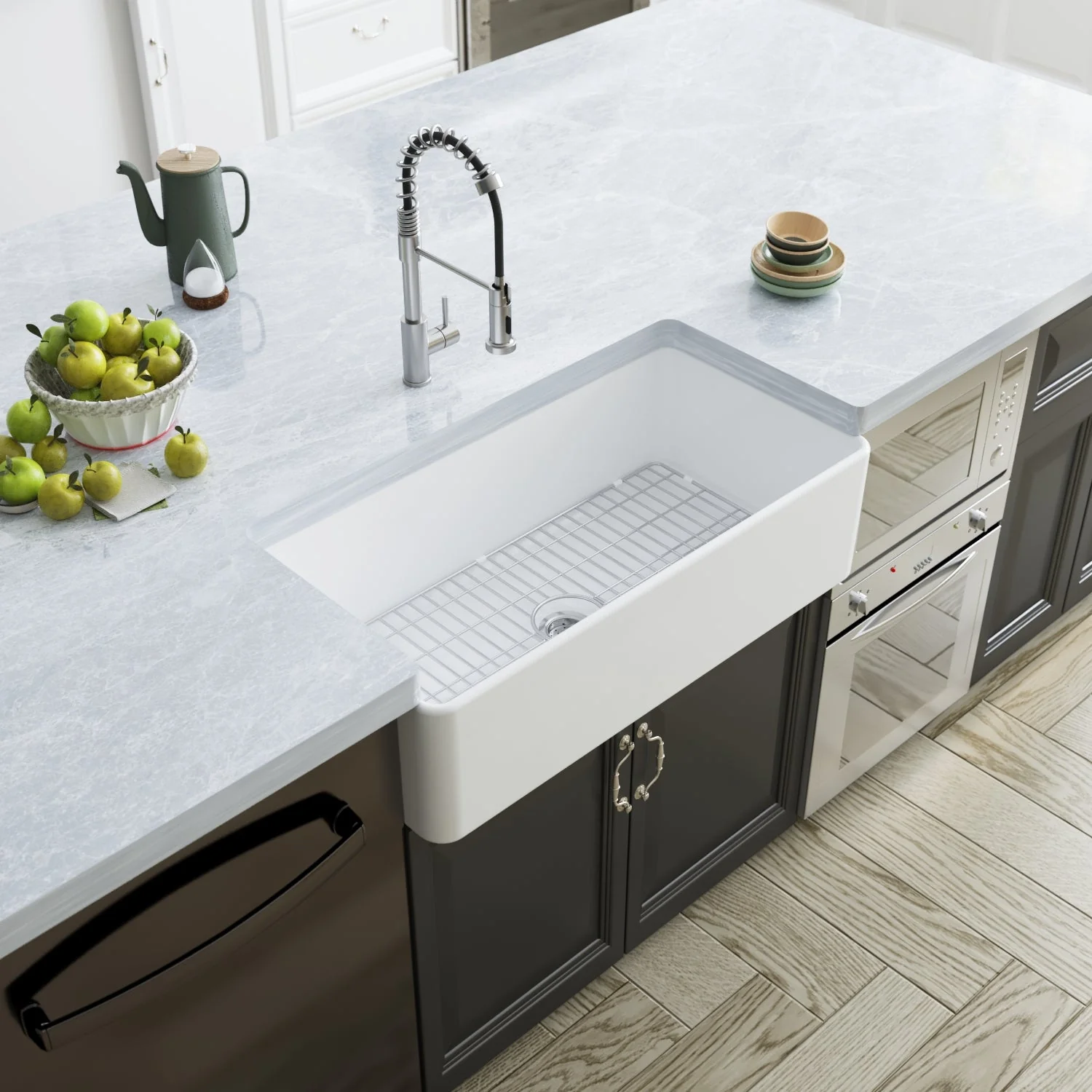 DeerValley DV-1K505 Farmhouse Kitchen Sinks Scratch Resistant Large Single Bowl - Image 3