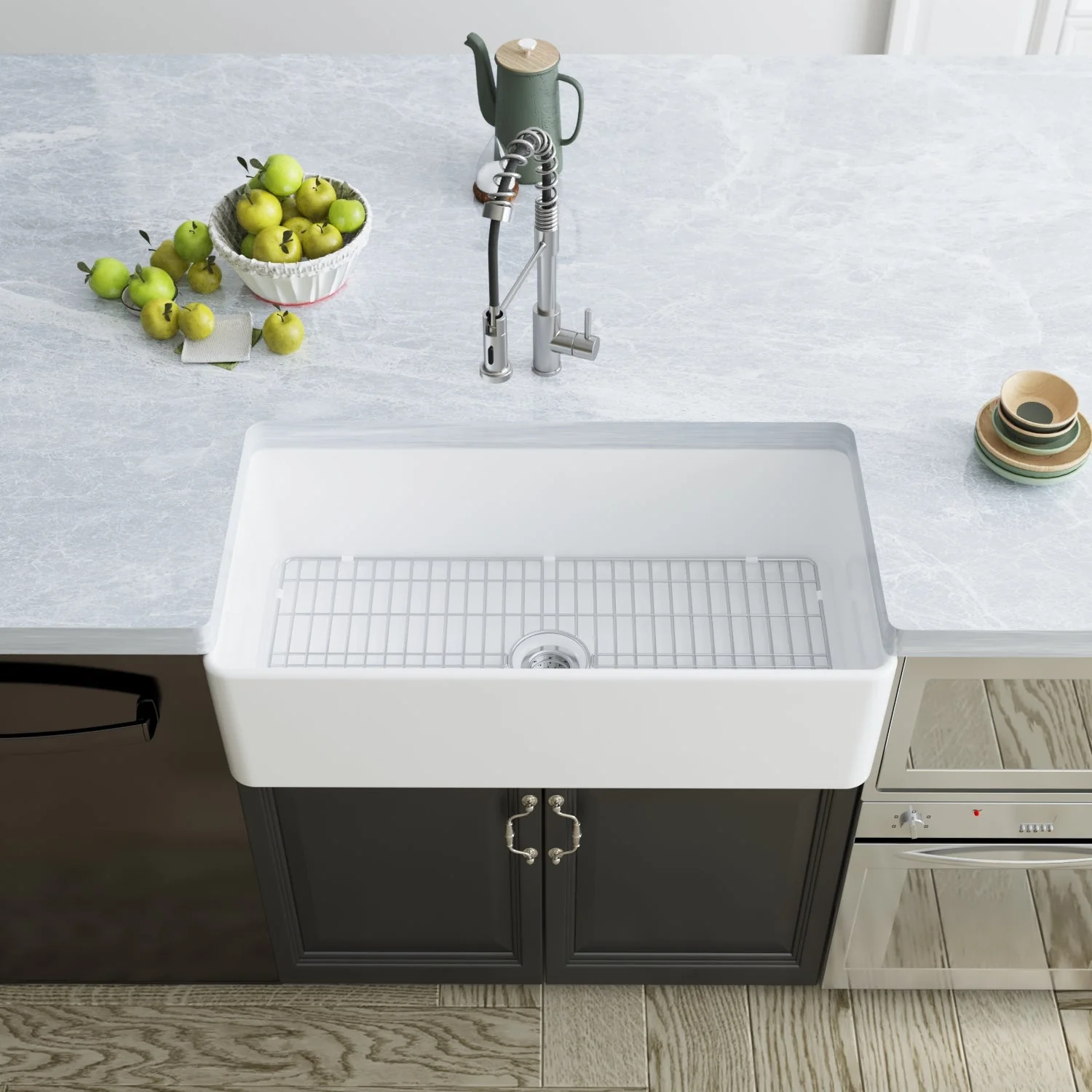 DeerValley DV-1K505 Farmhouse Kitchen Sinks Scratch Resistant Large Single Bowl - Image 5