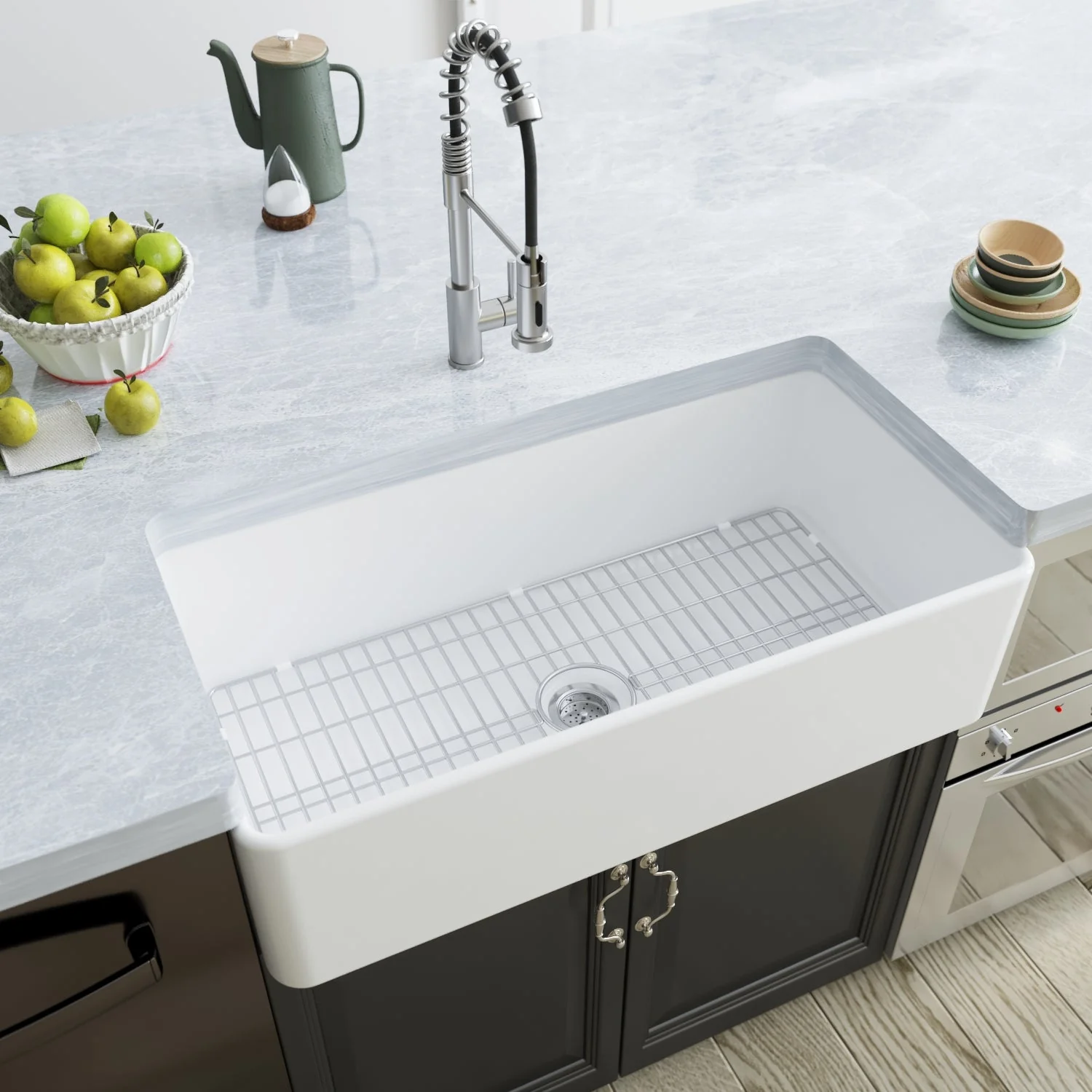 DeerValley DV-1K505 Farmhouse Kitchen Sinks Scratch Resistant Large Single Bowl - Image 6